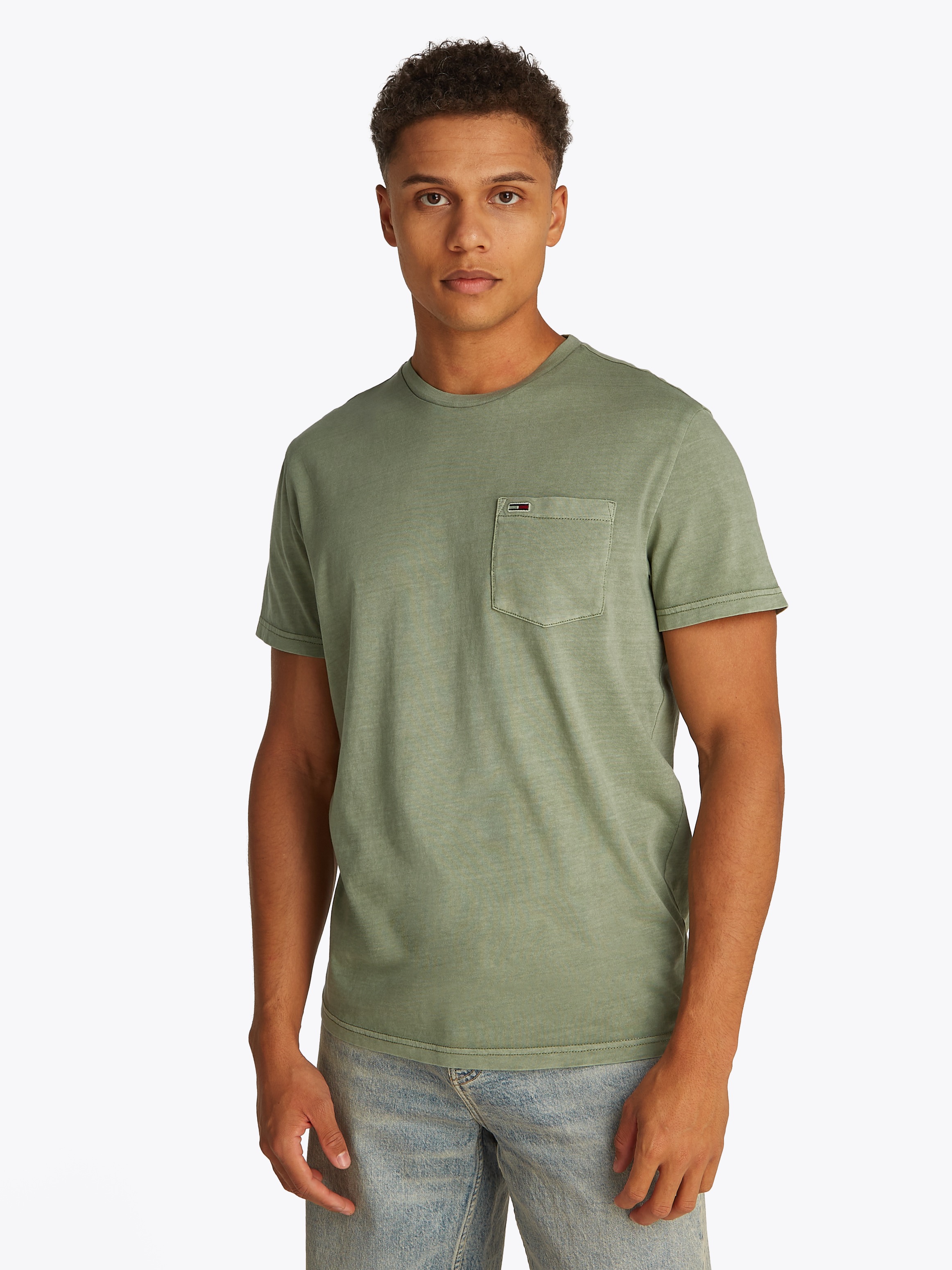 Tommy Jeans T-Shirt "TJM SLIM WASHED POCKET TEE", in leicht gewaschener Opt günstig online kaufen