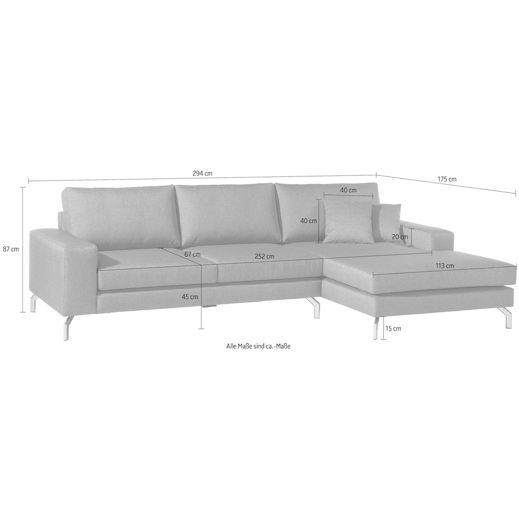 Max Winzer® Ecksofa »Flori«, (Spar-Set, Ecksofa und Hocker)