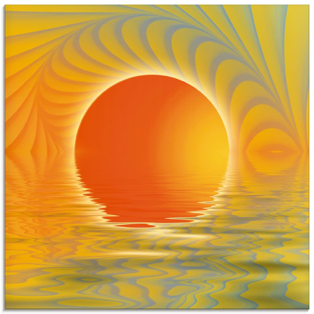 Artland Glasbild »Abstrakter Sonnenuntergang«, Muster, (1 St.)