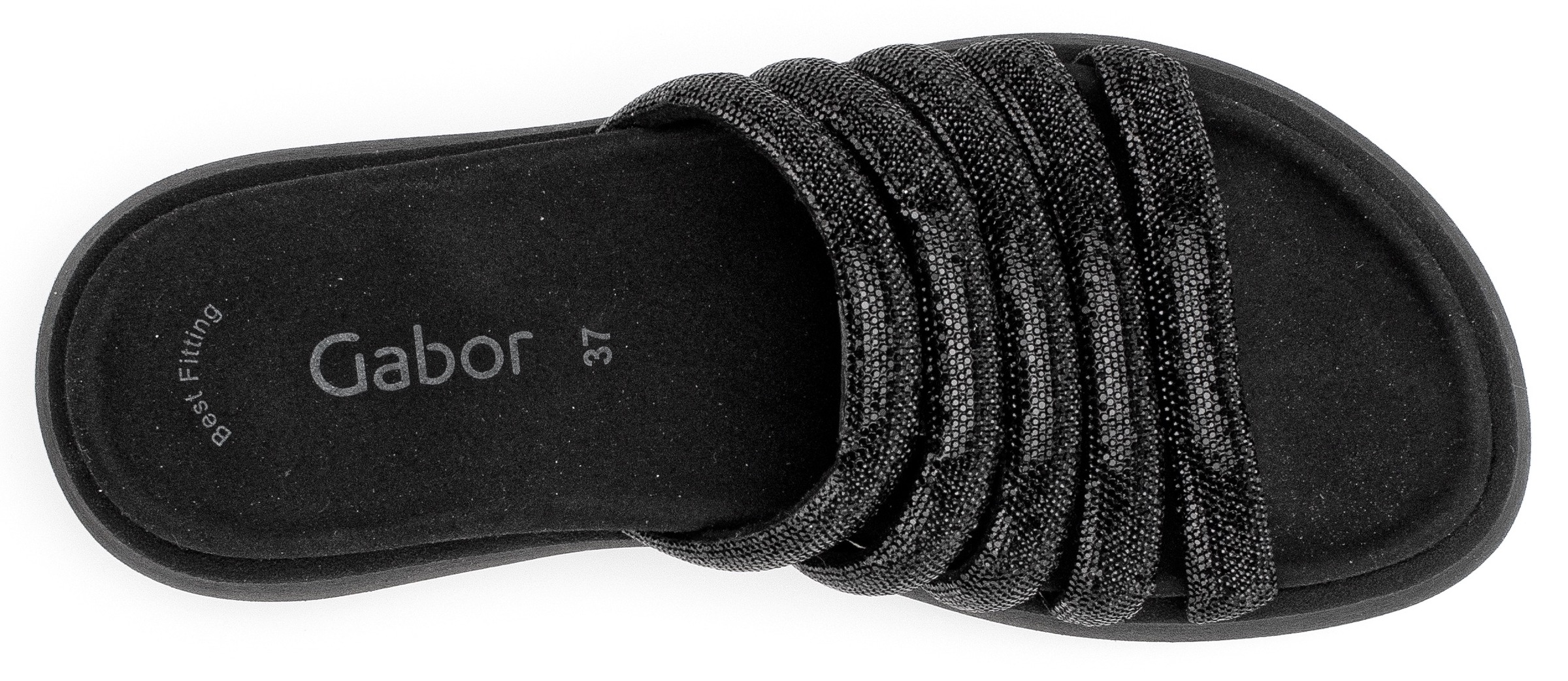 Pantolette GABOR, Damen, Gr. 40, schwarz, Textil, Schuhe Pantolette, Plateau, Sommerschuh, Schlappen in funkelnder Optik 3