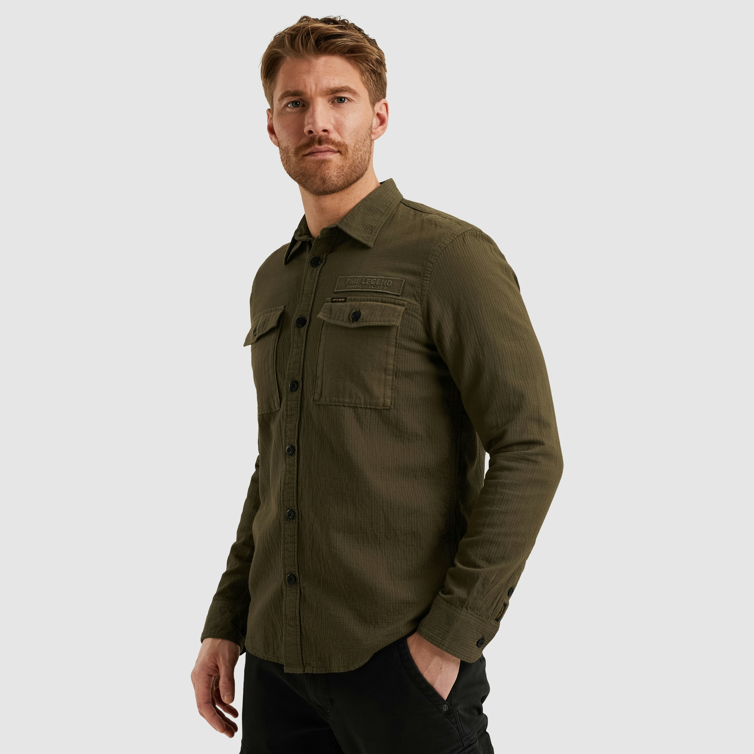 PME LEGEND Langarmhemd, mit Logo Stickerei günstig online kaufen