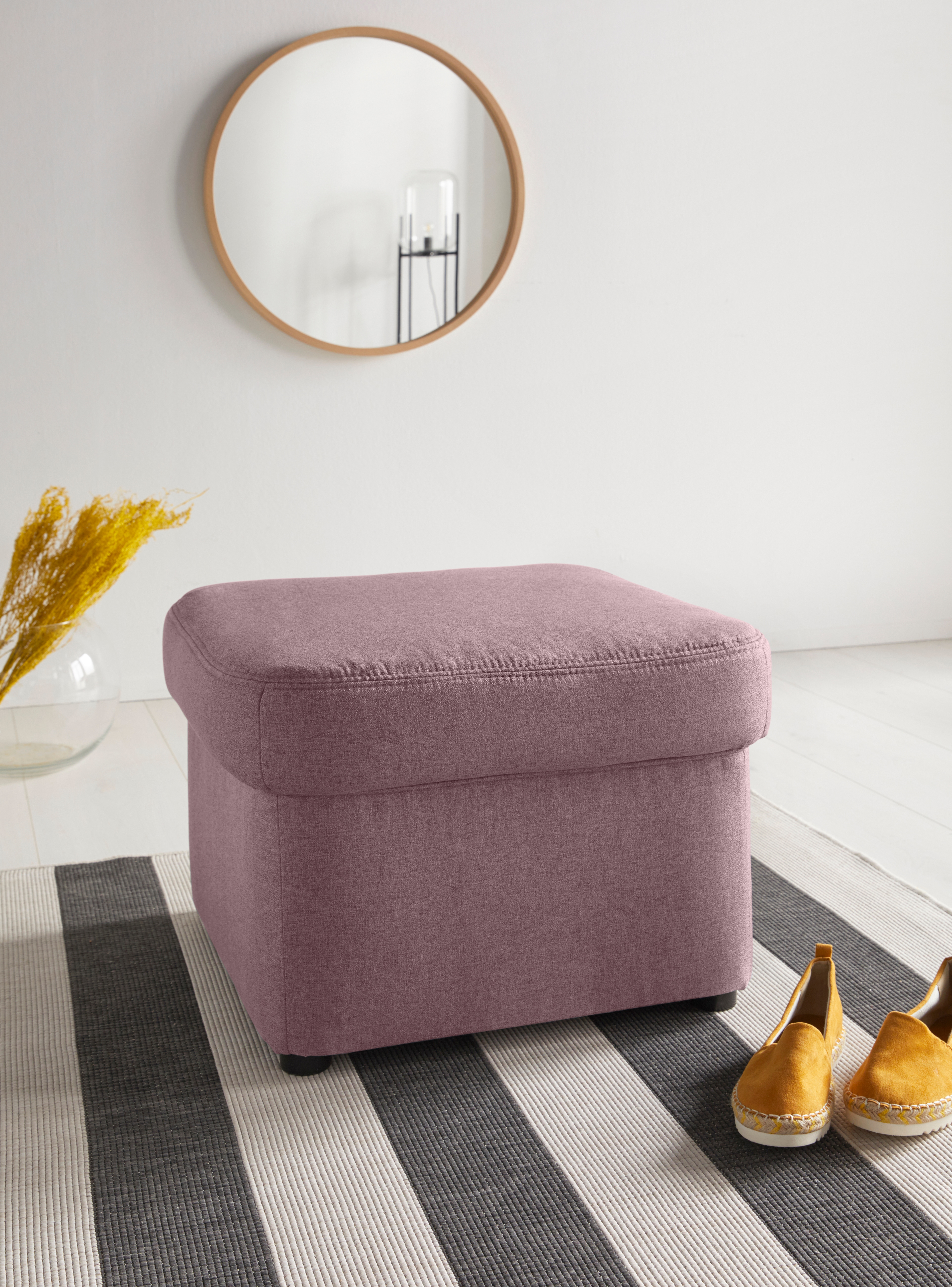 DOMO collection Hocker "Papenburg elegant und zeitlos, B/T 57/57cm" in großer Farbvielfalt