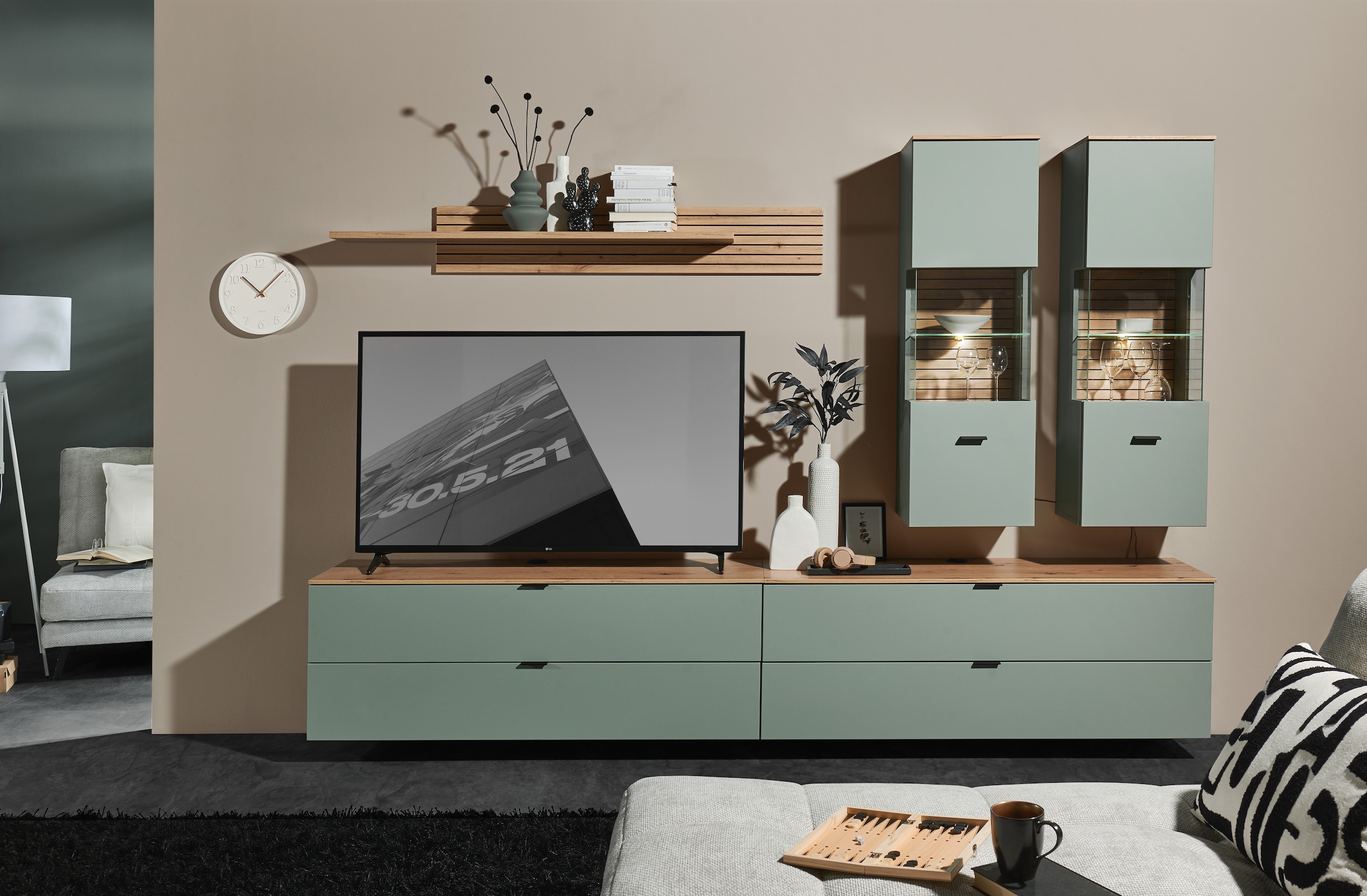 Innostyle Wohnwand »Ina Wohnwand, 280x185x44 cm (B/H/T)«, (5 St.)