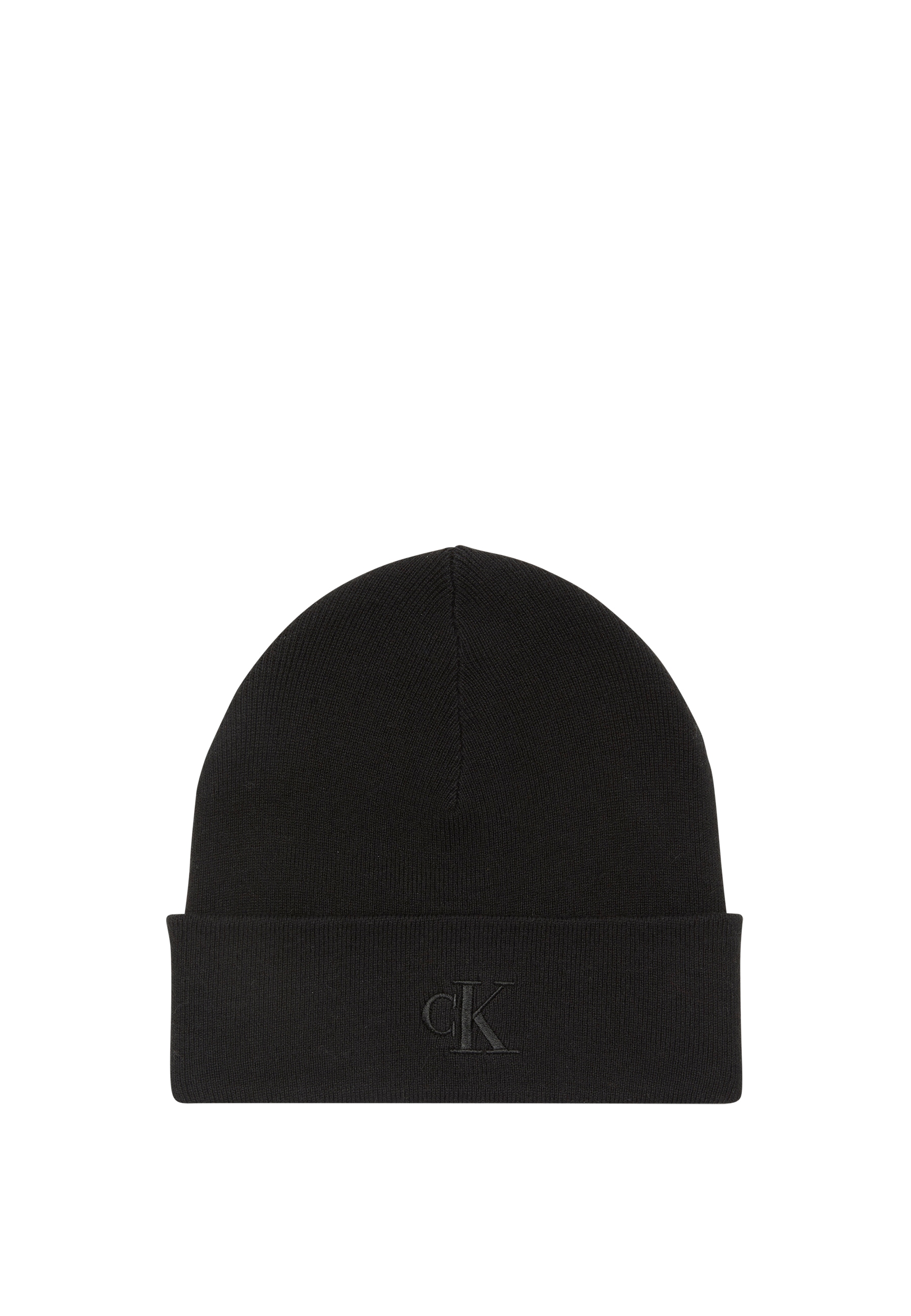 Calvin Klein Strickmütze "CK FINE RIB BEANIE" mit Markenlogo günstig online kaufen
