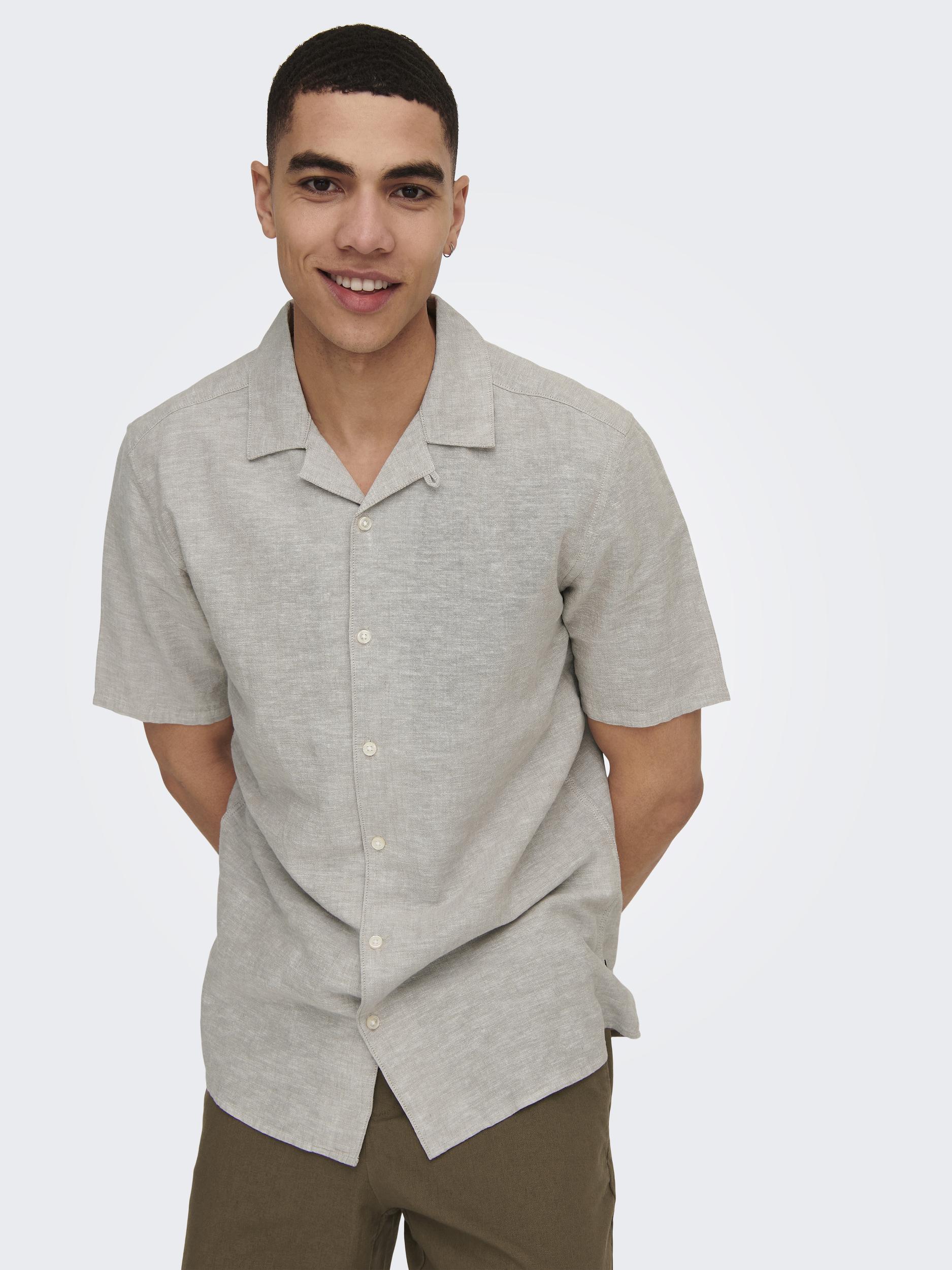 ONLY & SONS 1100000002199 "ONSCAIDEN SS SOLID RESORT LINEN NOOS"