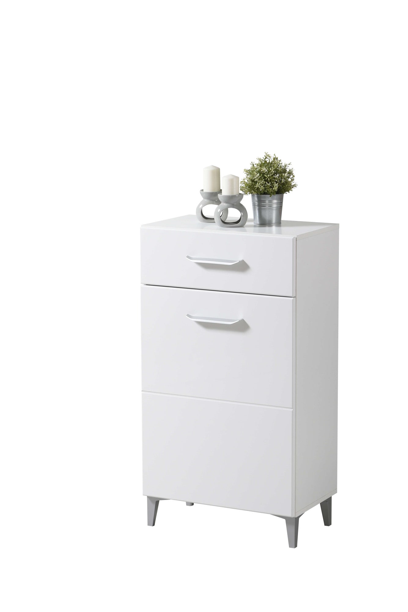 Home affaire Schuhschrank "Como, Schuhkommode, Schuhregal, Höhe 105 cm" in Opaque Weiß mit MDF-beschichtet Fronten, modernes Design