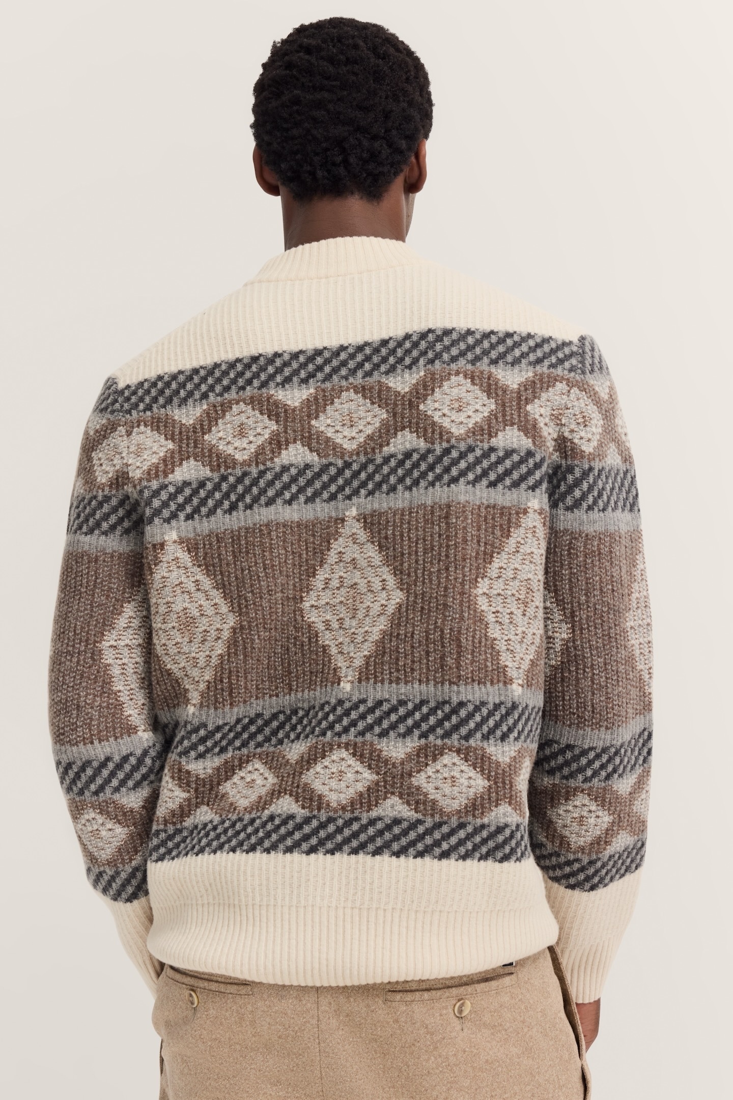 bugatti Norwegerpullover »Regular Fit«, mit Stehkragen & Fair-Isle