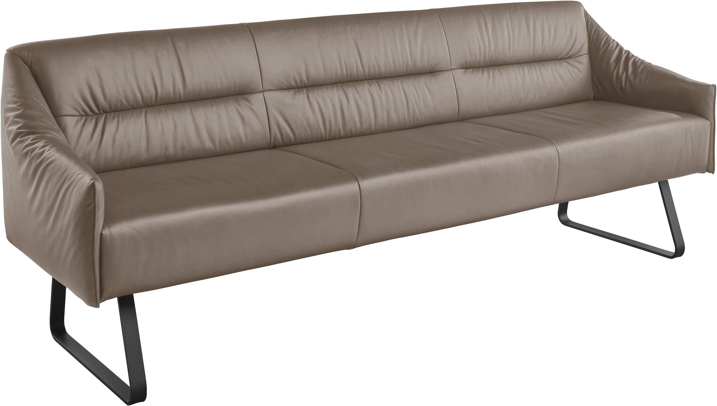 Essbank MUSTERRING "JustB SP500", blau (cloud), B:262cm H:86cm T:70cm, Sitzbänke, Essbank, Metallkufe schwarz, verschiedene Farben, Breite 220 oder 250 cm