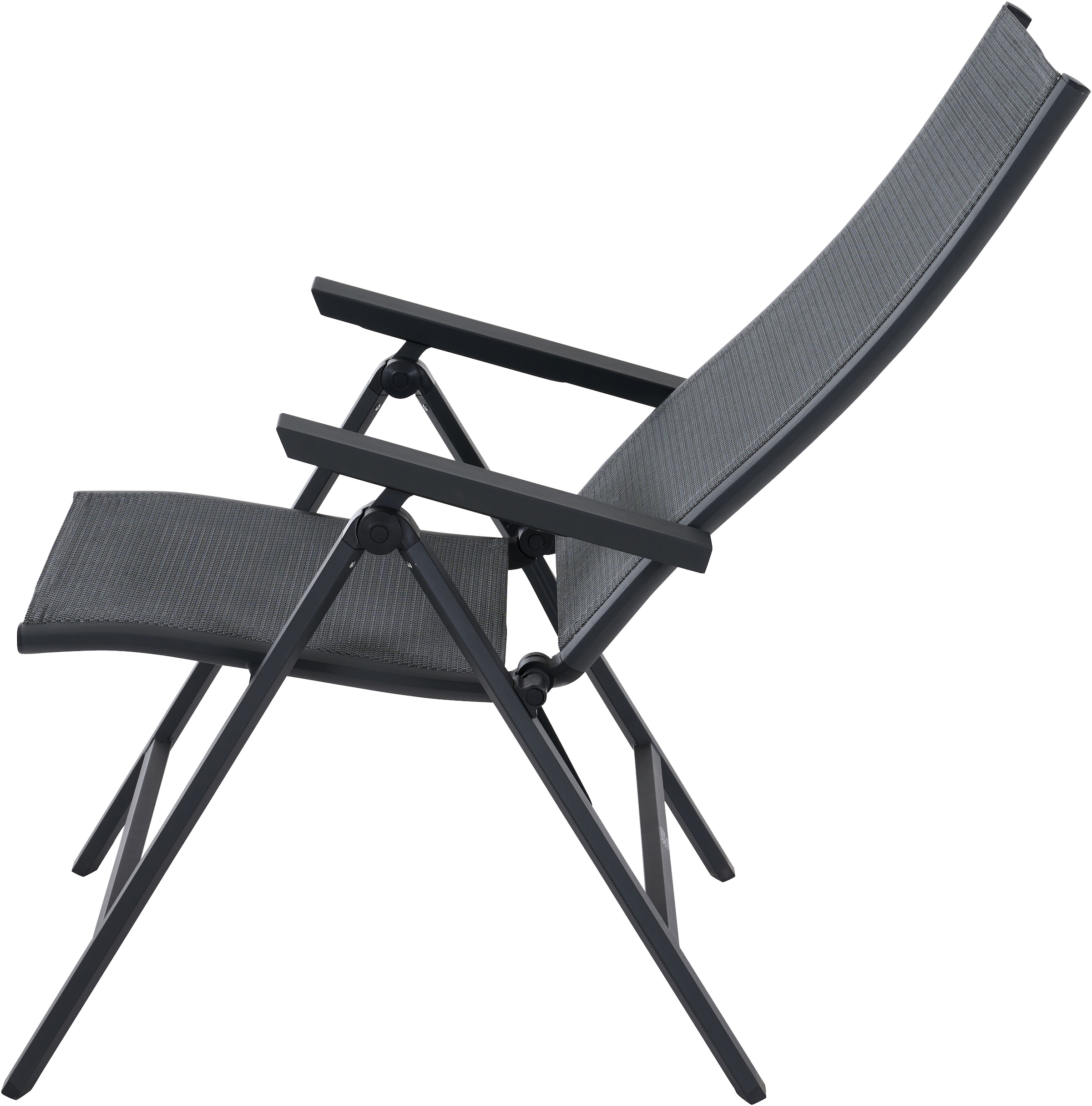 Siena Garden Gartensessel »TAURO Klappsessel, matt anthrazit« Gestell aus Aluminium, Ranotex® Bezug royal-grey