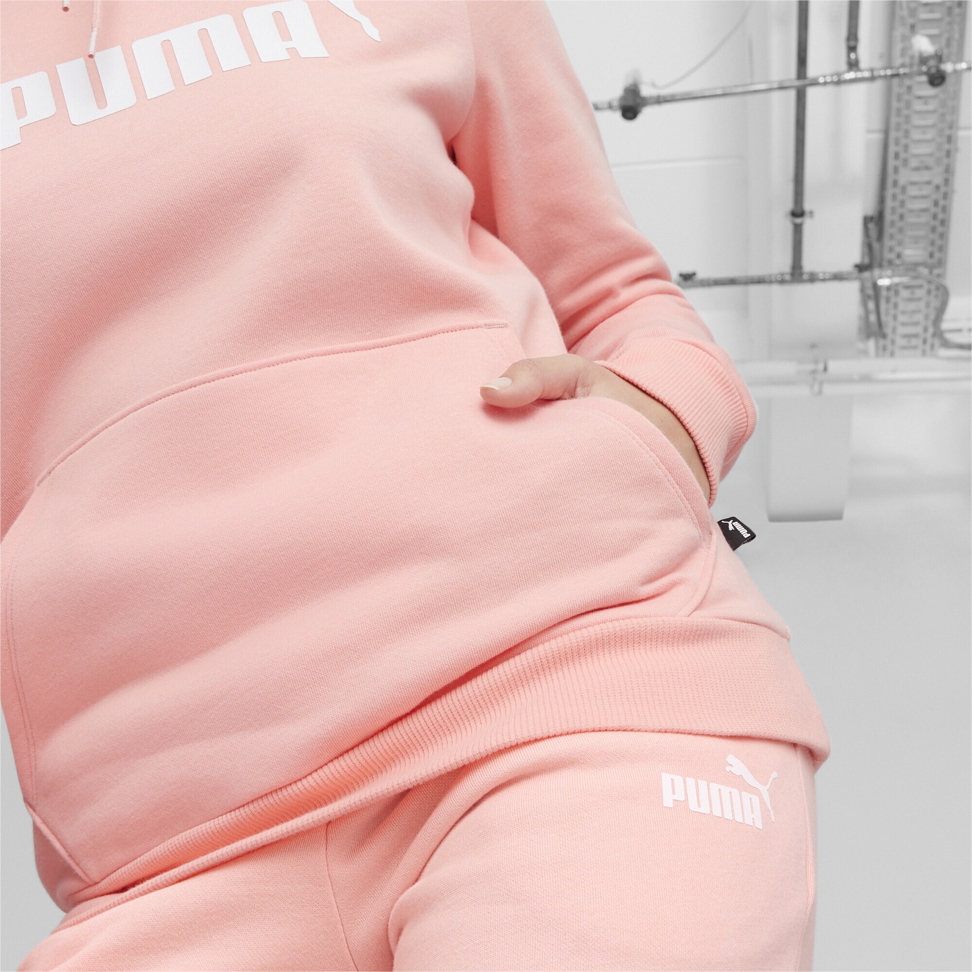 PUMA Sweatshirt »Essentials Logo FL Damenhoodie« für kaufen | BAUR