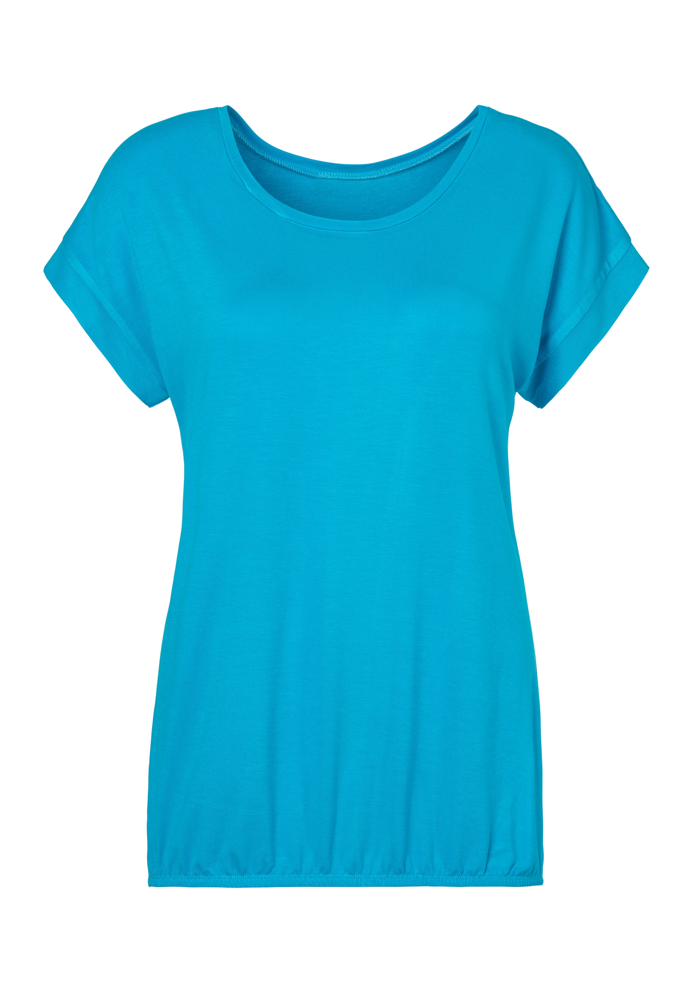 Vivance Kurzarmshirt »mit Gummizug im Bund«, (2er-Pack), aus weichem Viskose-Stretch