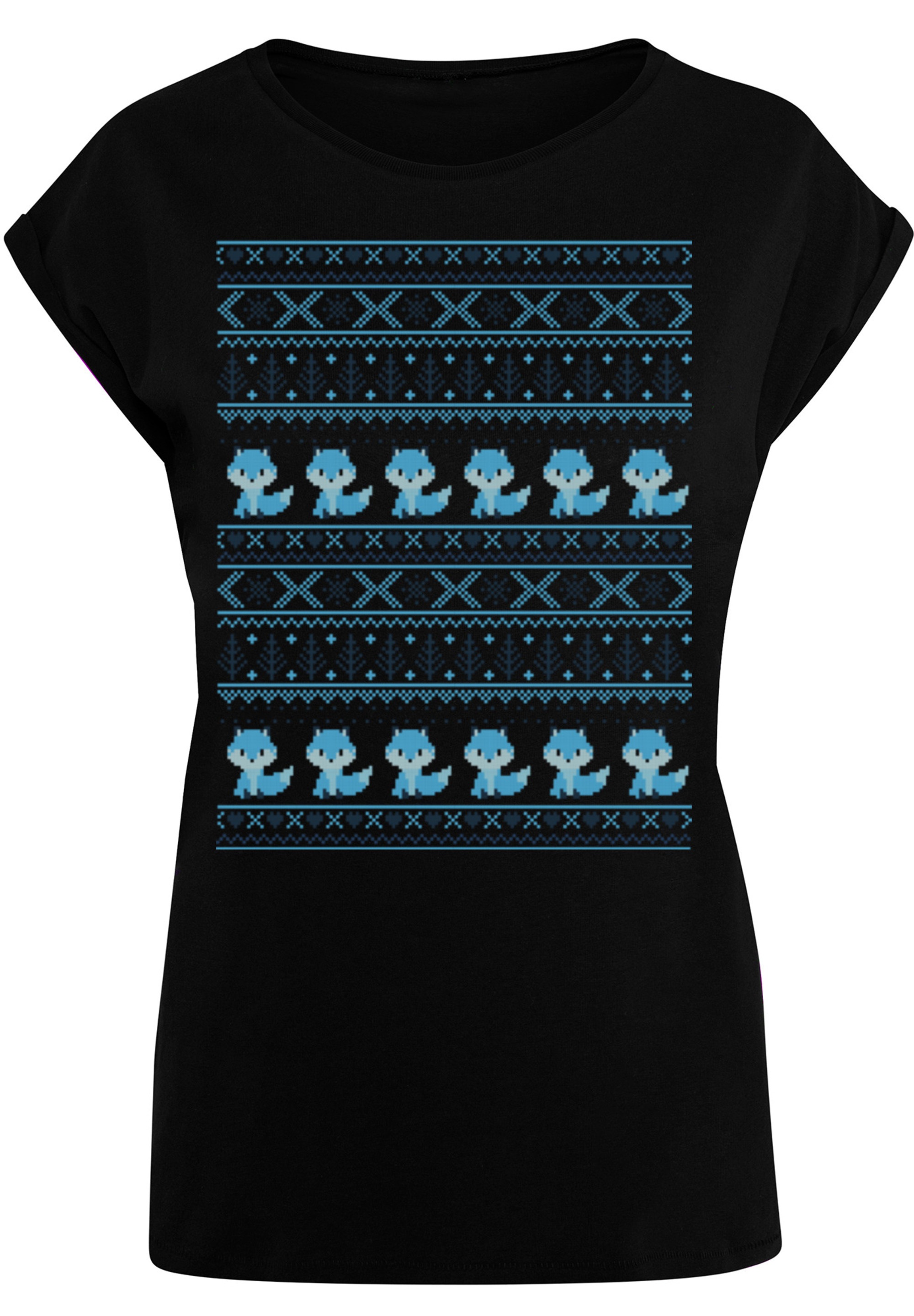 F4NT4STIC T-Shirt »Christmas Fuchs Weihnachten Muster« Print