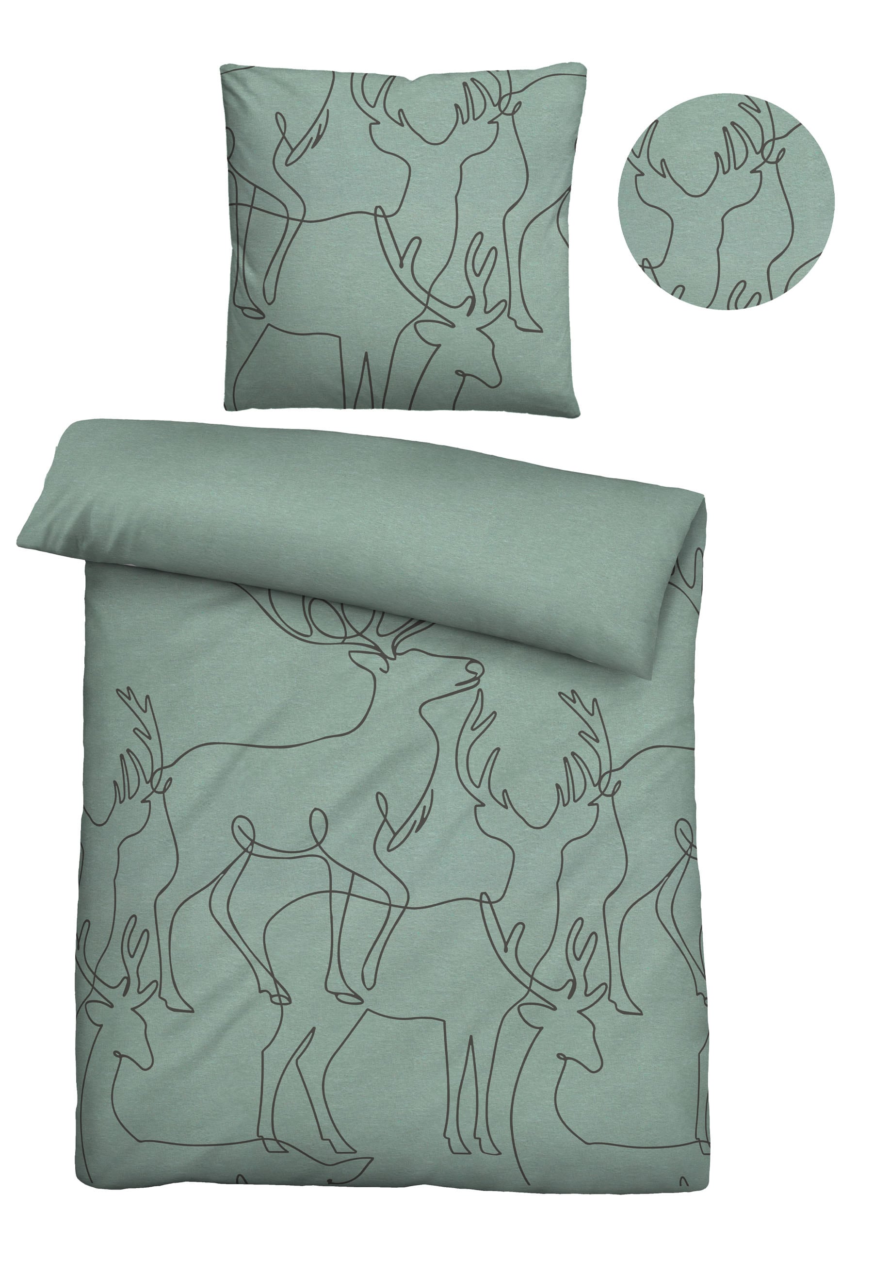 Biberna Bettwäsche "0840517" 2 Stk. tlg. kuschelig warm, samtweich, Melange günstig online kaufen