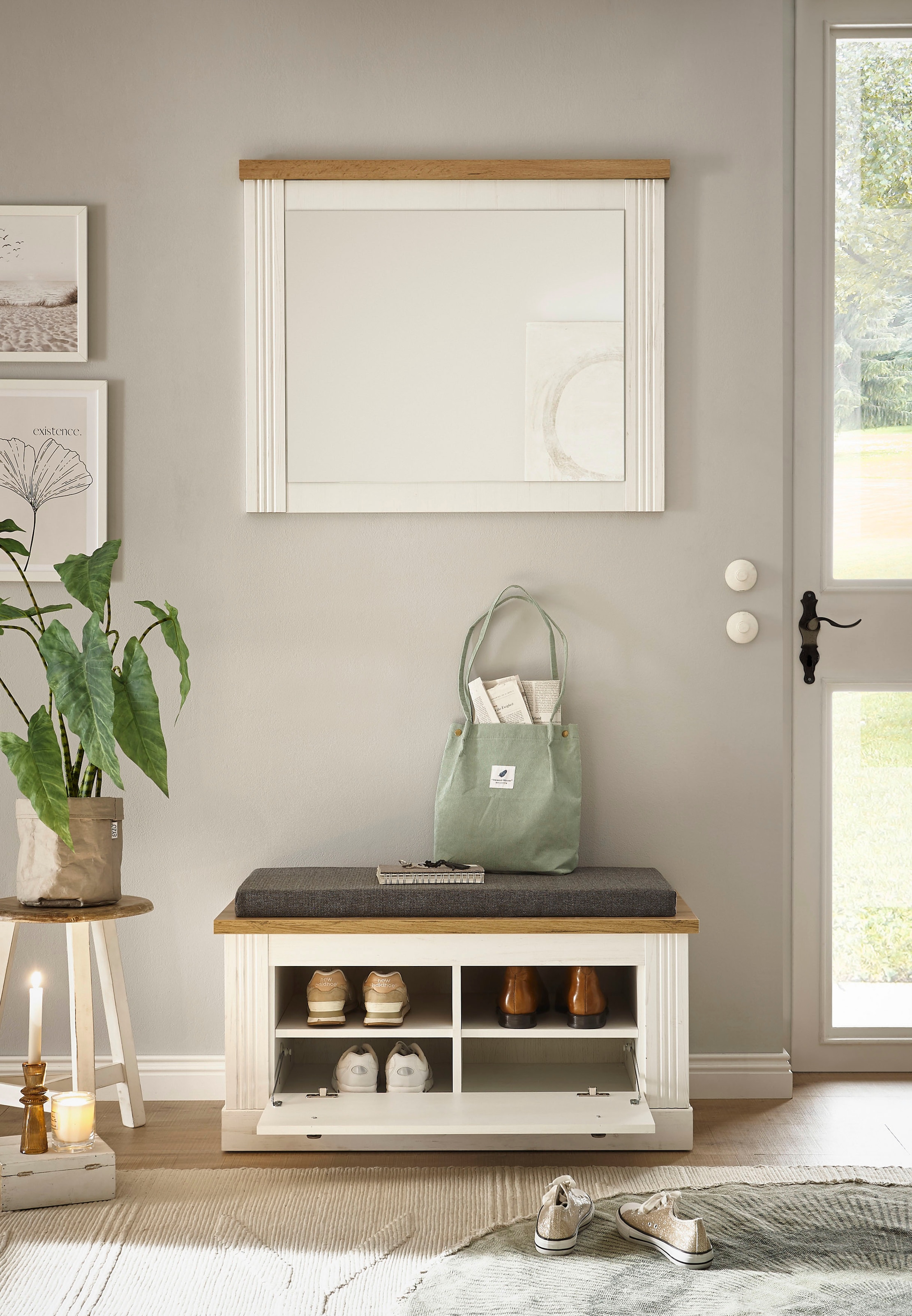 Home affaire Sitzbank »WESTMINSTER TOPSELLER!«, (Breite ca. 92 cm, inkl. Sitzkissen), im romantischen Landhausstil
