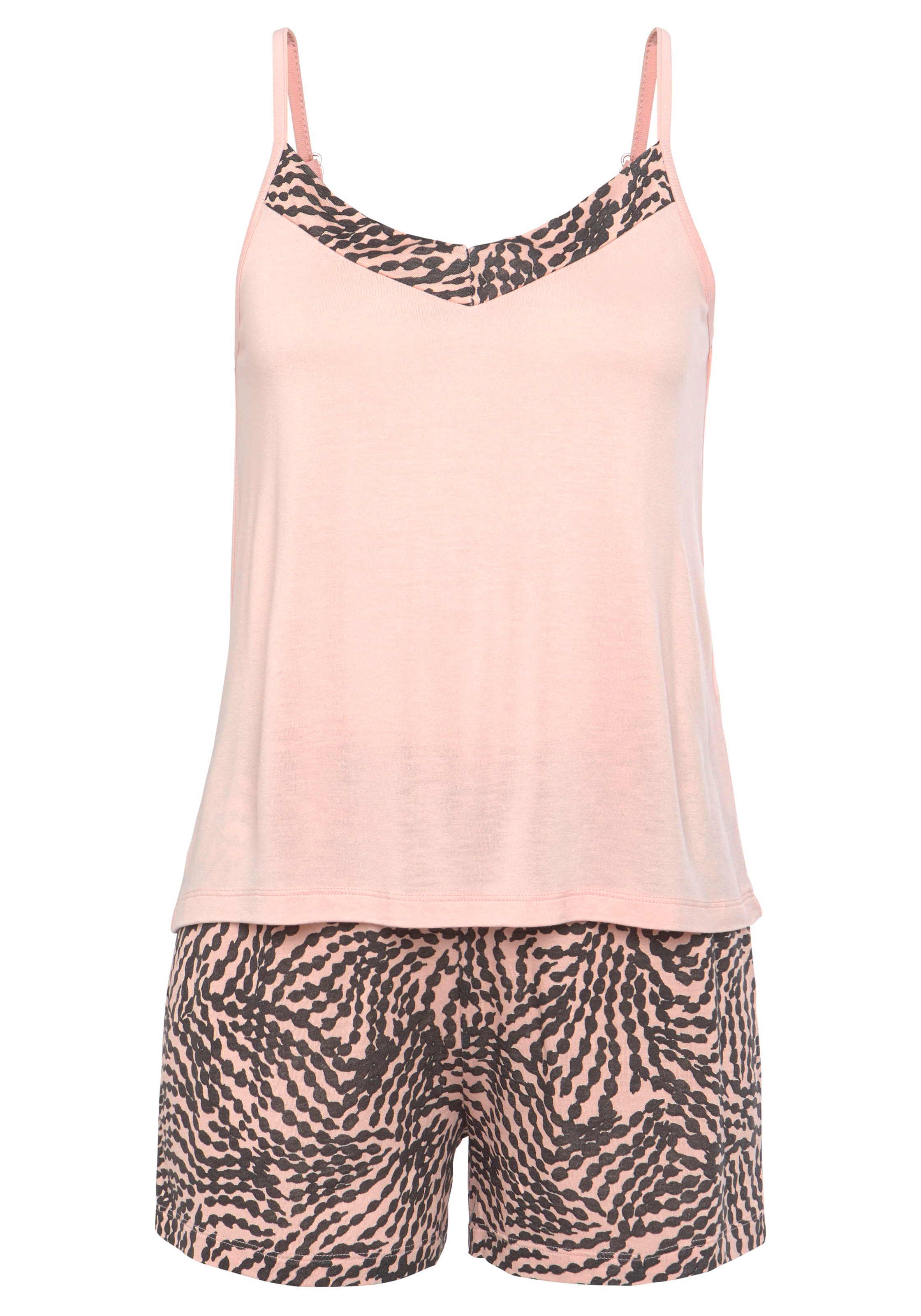 LASCANA Shorty, 2 Stk. mit gemusterten Details günstig online kaufen