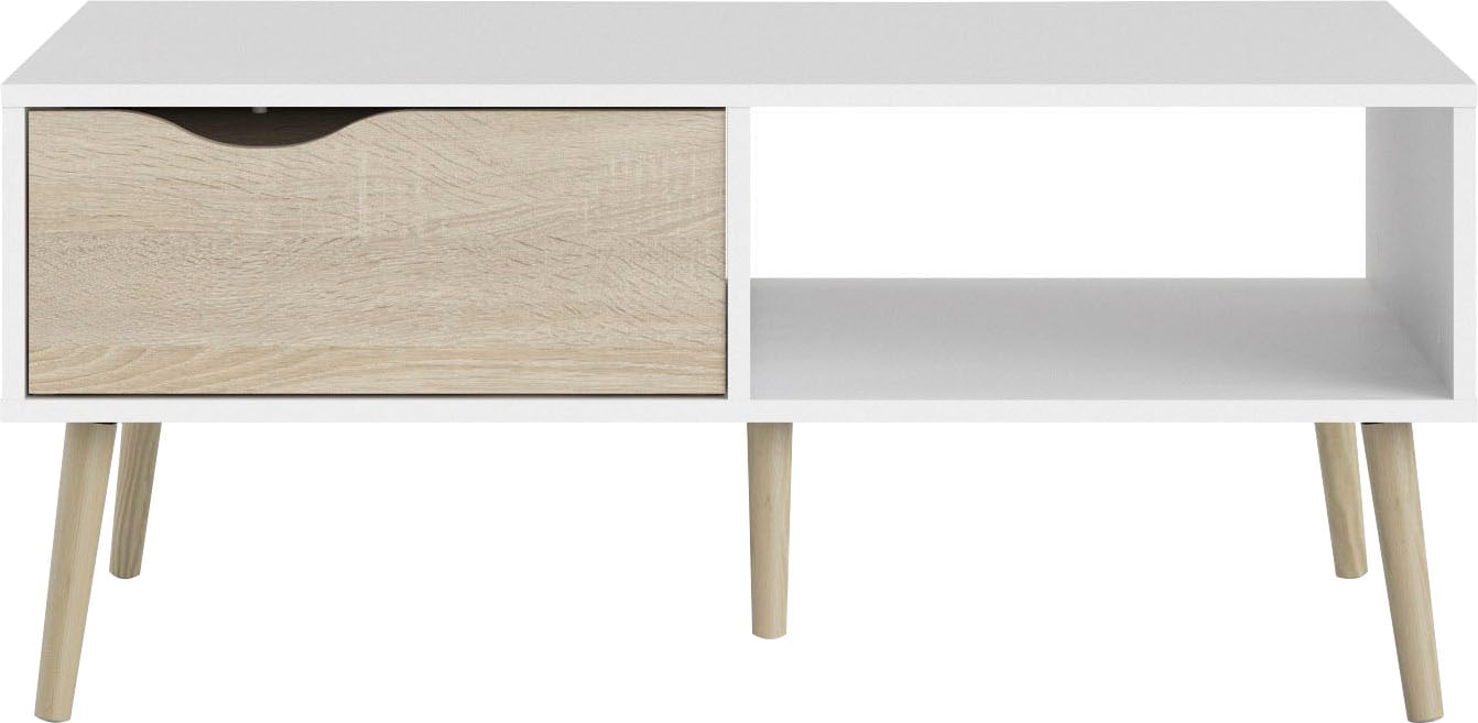 Home affaire Couchtisch "Oslo, Beistelltisch, Sofatisch, Coffeetable, Wohnzimmertisch" mit 2 Ebenen, 1 Schublade, 1 offenes Fach, Breite 99 cm