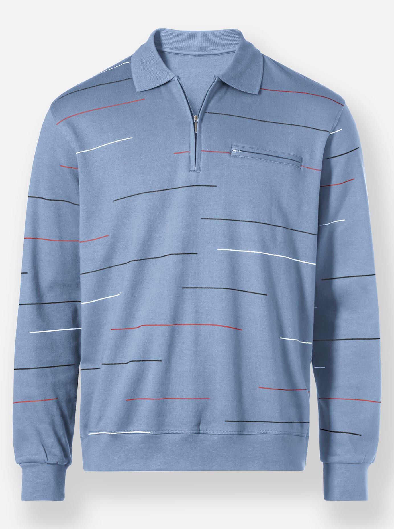 Thumbnail - Marco Donati Langarm-Poloshirt "Sweatshirt", (1 tlg.)