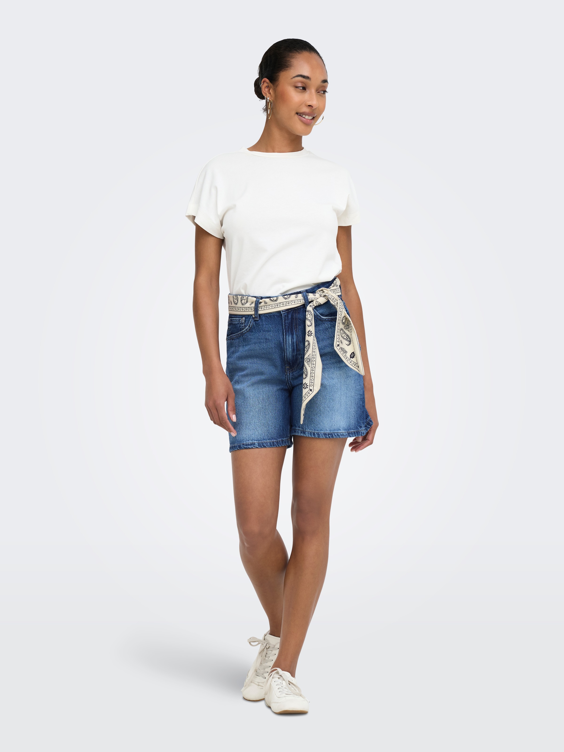 ONLY Jeansshorts »ONLJOSE HW SCARF DNM SHORTS AZG« Baumwolle, regular fit, high waist