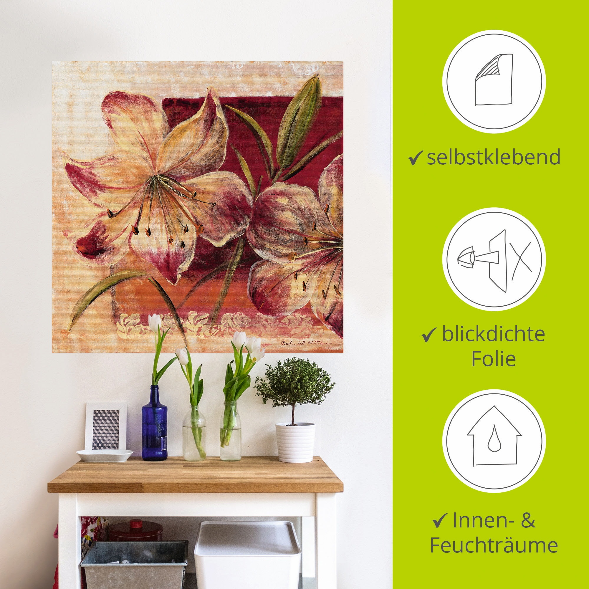 Artland Wandbild »Klassische Blumen III«, Blumen, (1 St.), als Leinwandbild, Wandaufkleber in verschied. Größen