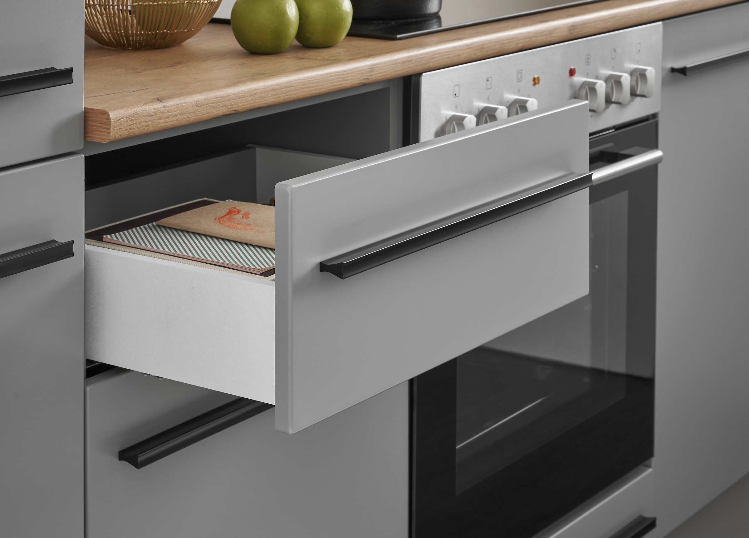 BASIC by Balculina Winkelküche »Denver, Küche BxHxT 220/115 x 211 x 60«, Breite 220 cm, wahlweise mit E-Geräten und Induktion