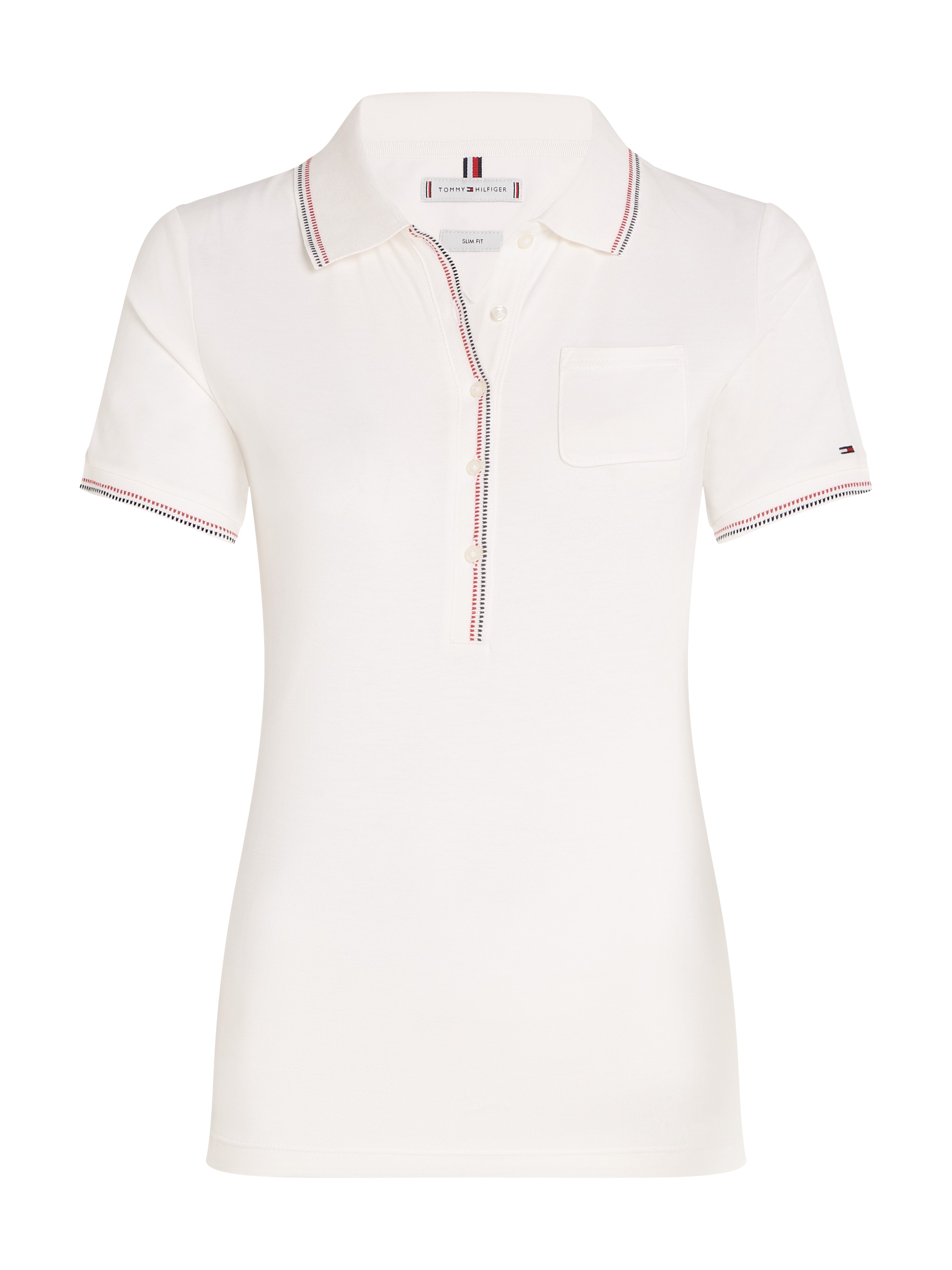 Tommy Hilfiger Curve Poloshirt »CRV SLIM RWB TIPPING POLO 1/2SLV«, Große Größen