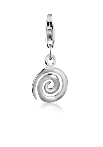 Charm-Einhänger »Spirale Geo Kreis Charm rund 925 Silber«