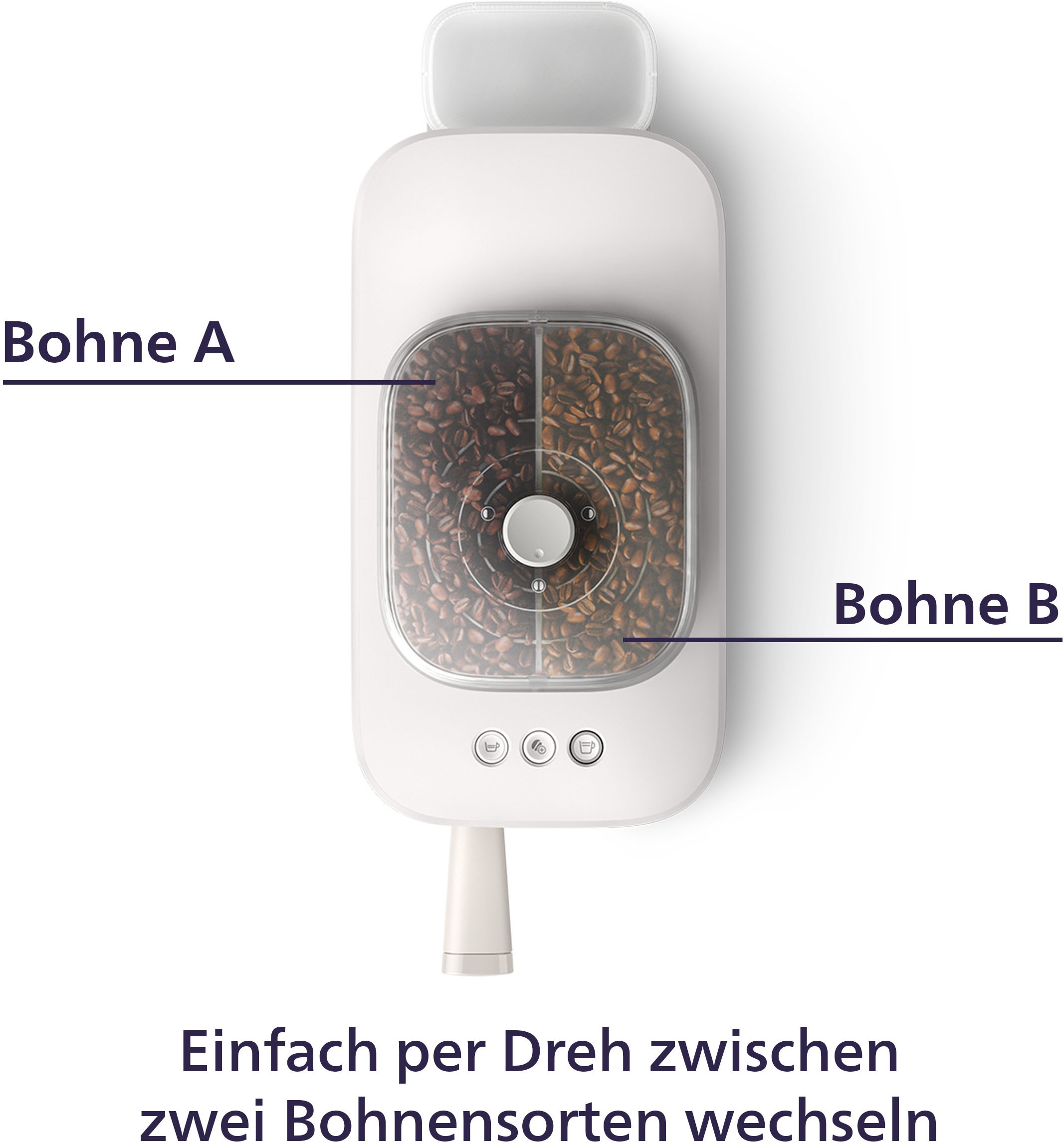 PHILIPS baristina Espressomaschine »mit Bean swap BAR320/00 mit Mahlwerk für ganze Bohnen« Doppelter Bohnenbehälter, 16 bar Pumpendruck, Naturweiß​