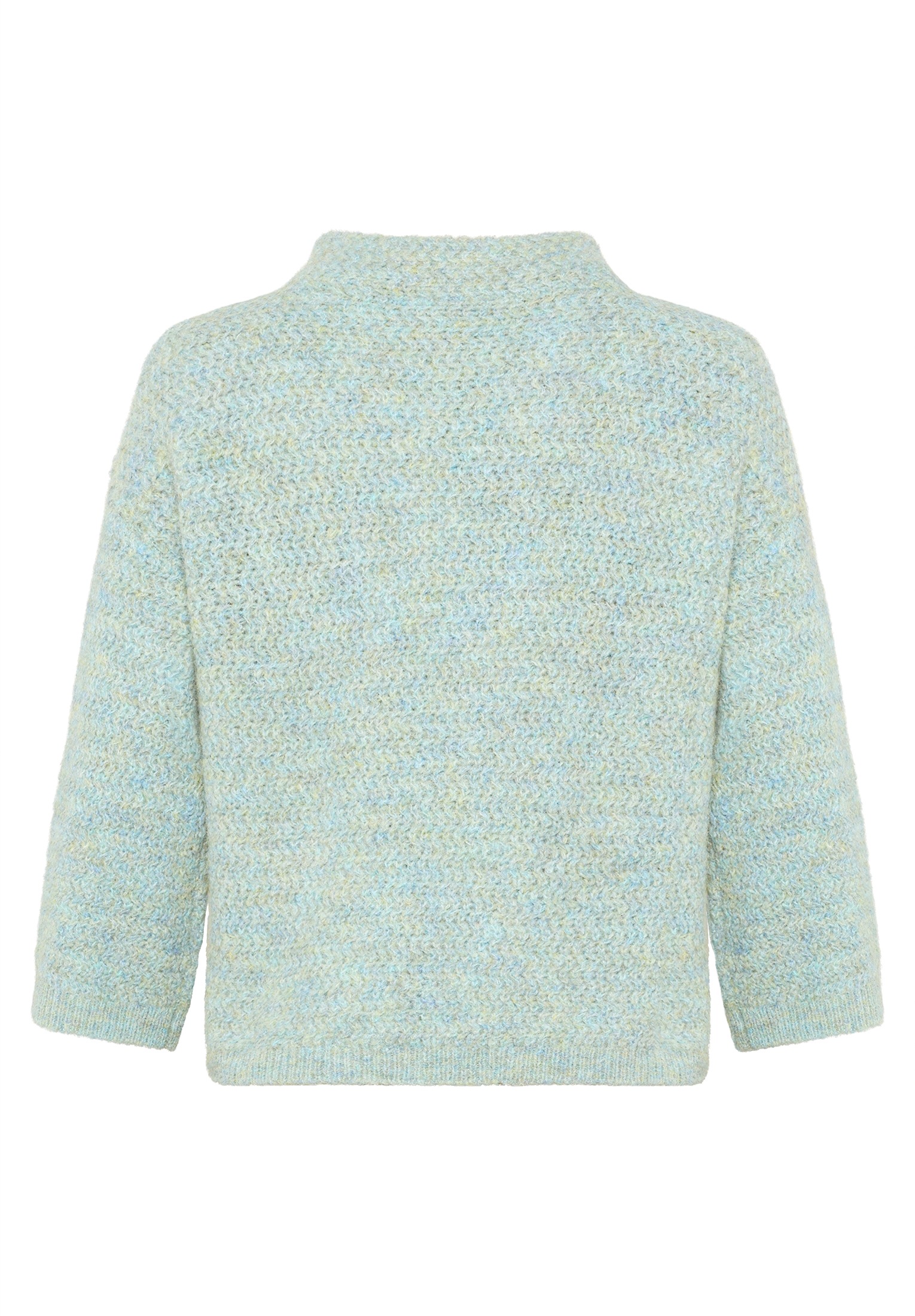 Strickpullover CARTOON "Damen mit Stehkragen", Damen, Gr. 40, light blau, cream, Obermaterial: 75% Polyester, 18% Polyamid, 6% Wolle, 1% Elasthan, oversize normal, Pullover Strickpullover 2