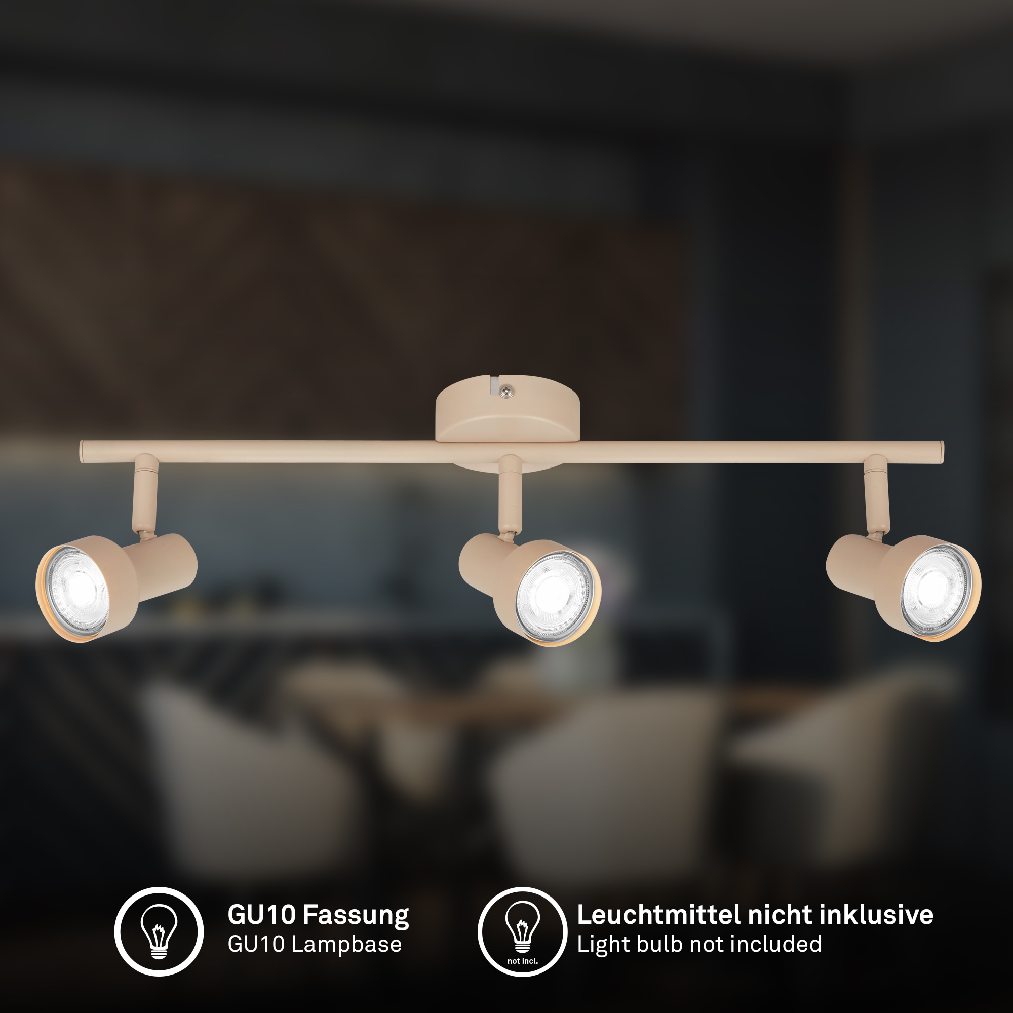 Briloner Leuchten LED Deckenspots »TAPP« GU10 1 Stk. 47,5x12,5 cm, Wohnzimmer, Schlafzimmer, Flur, Büro