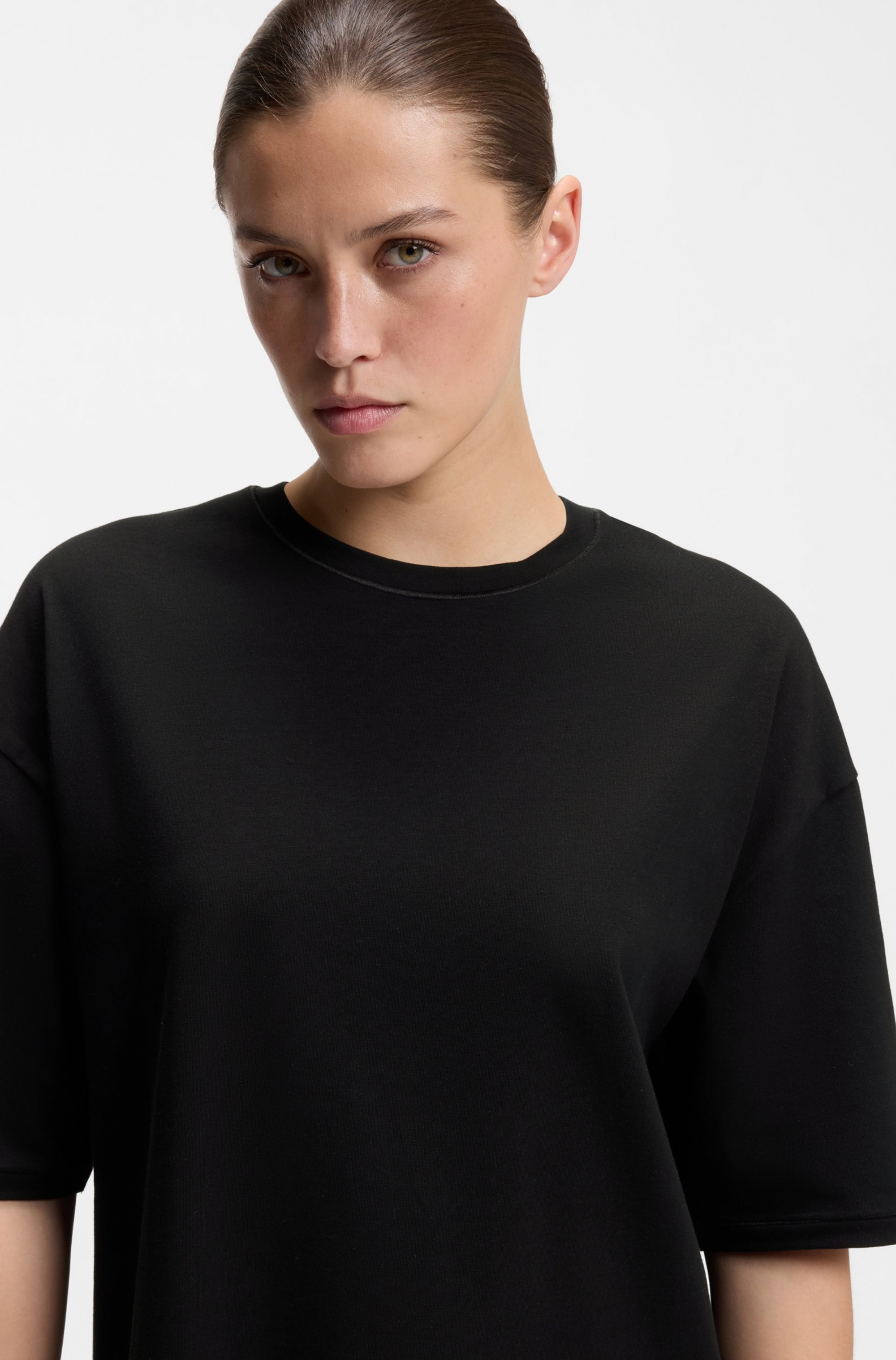 HUGO Underwear Nachthemd aus Stretch-Baumwolle mit Mesh-Einsatz