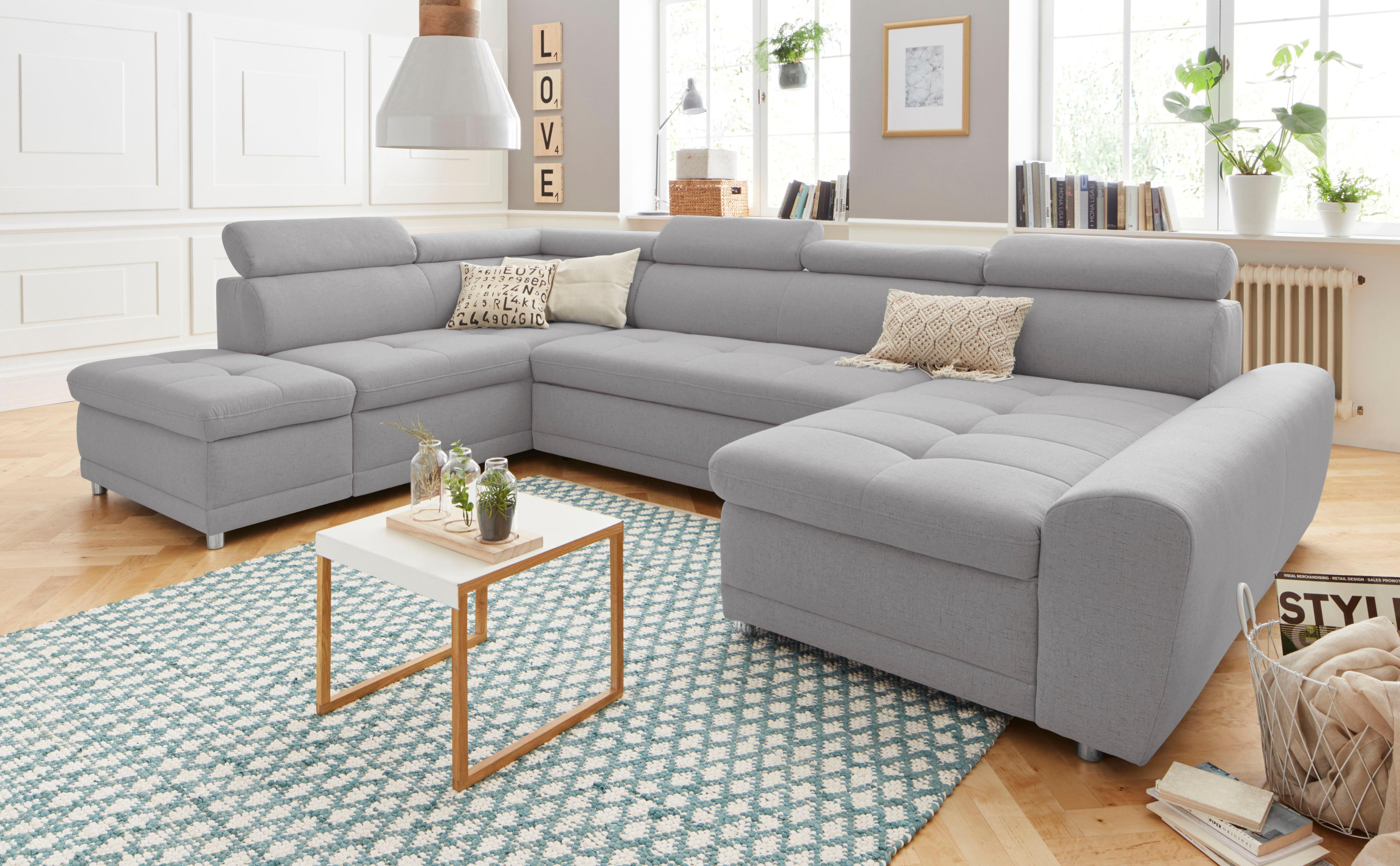 sit&more Wohnlandschaft "Riva U-Form" wahlweise mit Schlaffunktion