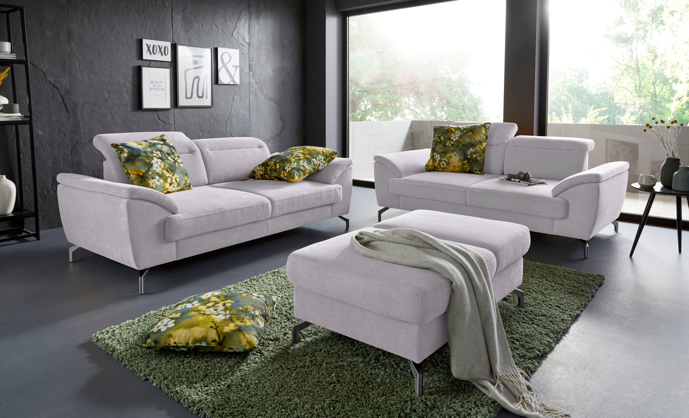 sit&more Hocker »Percy«, Fußhöhe 15cm, mit Klappfunktion, wahlweise in 2 Fußfarben