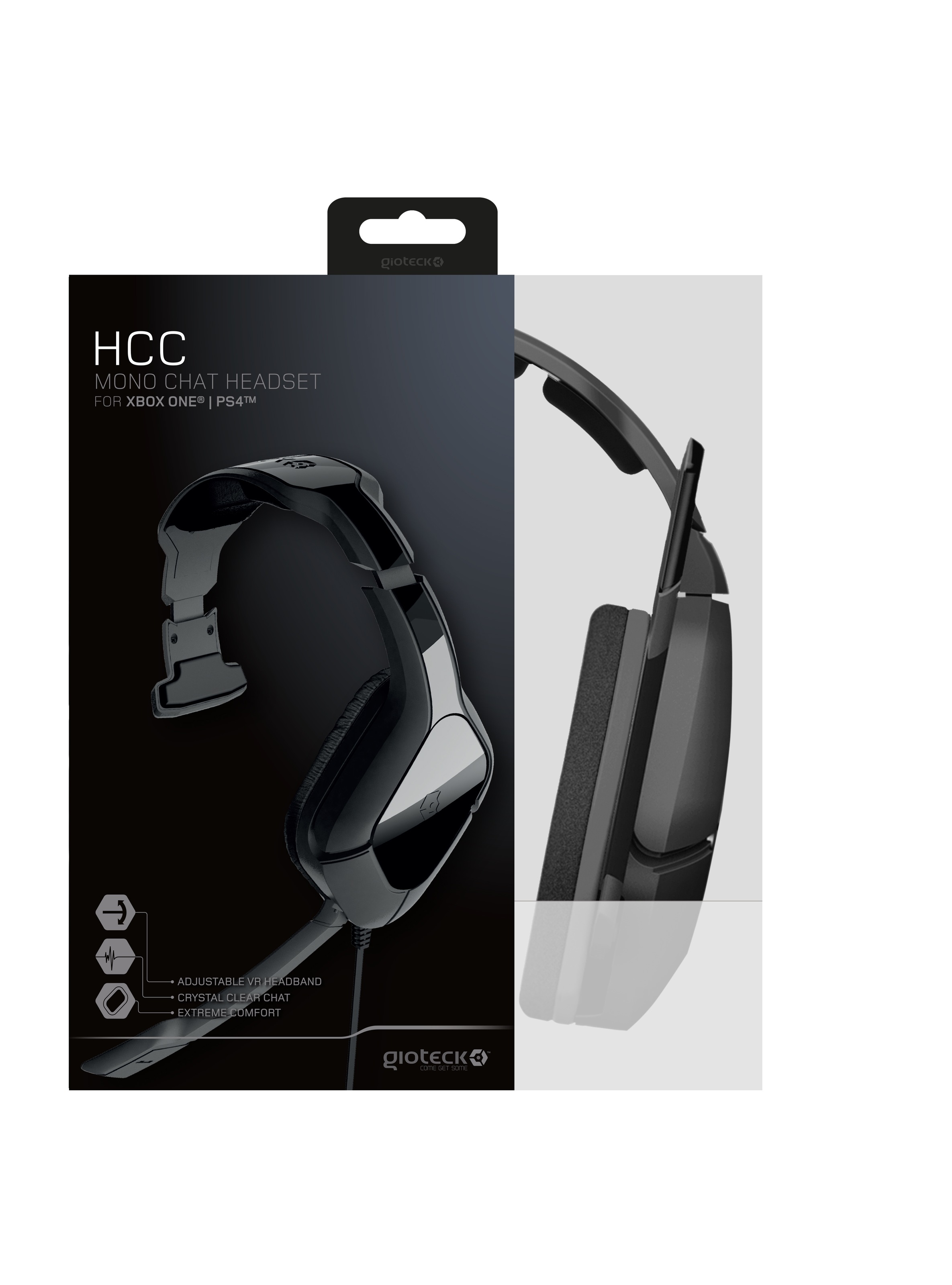 Gioteck Gaming-Headset »Gioteck GI014502 HCC Mono«, Mikrofon abnehmbar-Noise-Cancelling