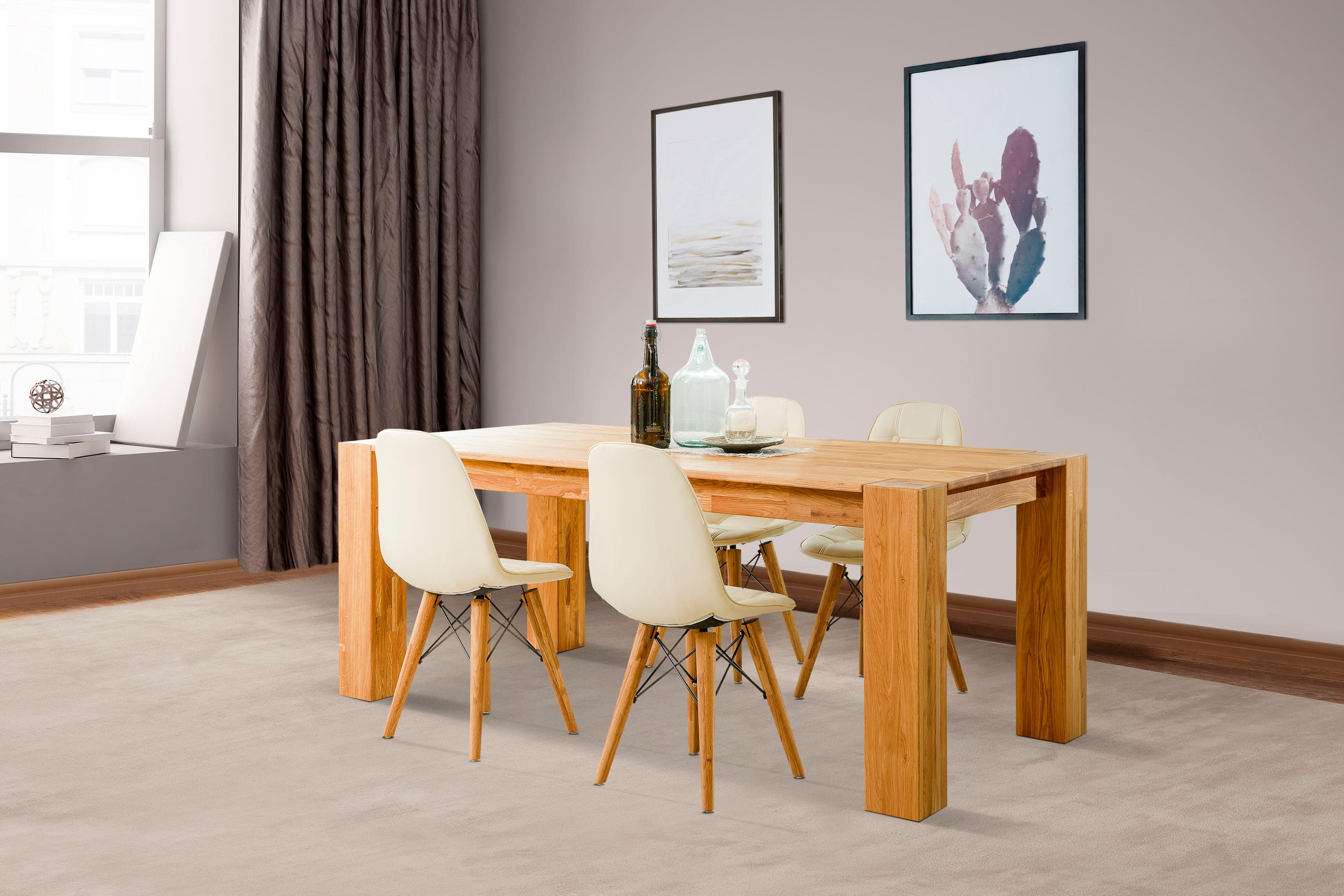 Home affaire Essgruppe Juna, (Set, 5 tlg.), bestehend aus 4 Stühlen und einem Esstisch, Esstischbreite 180 cm