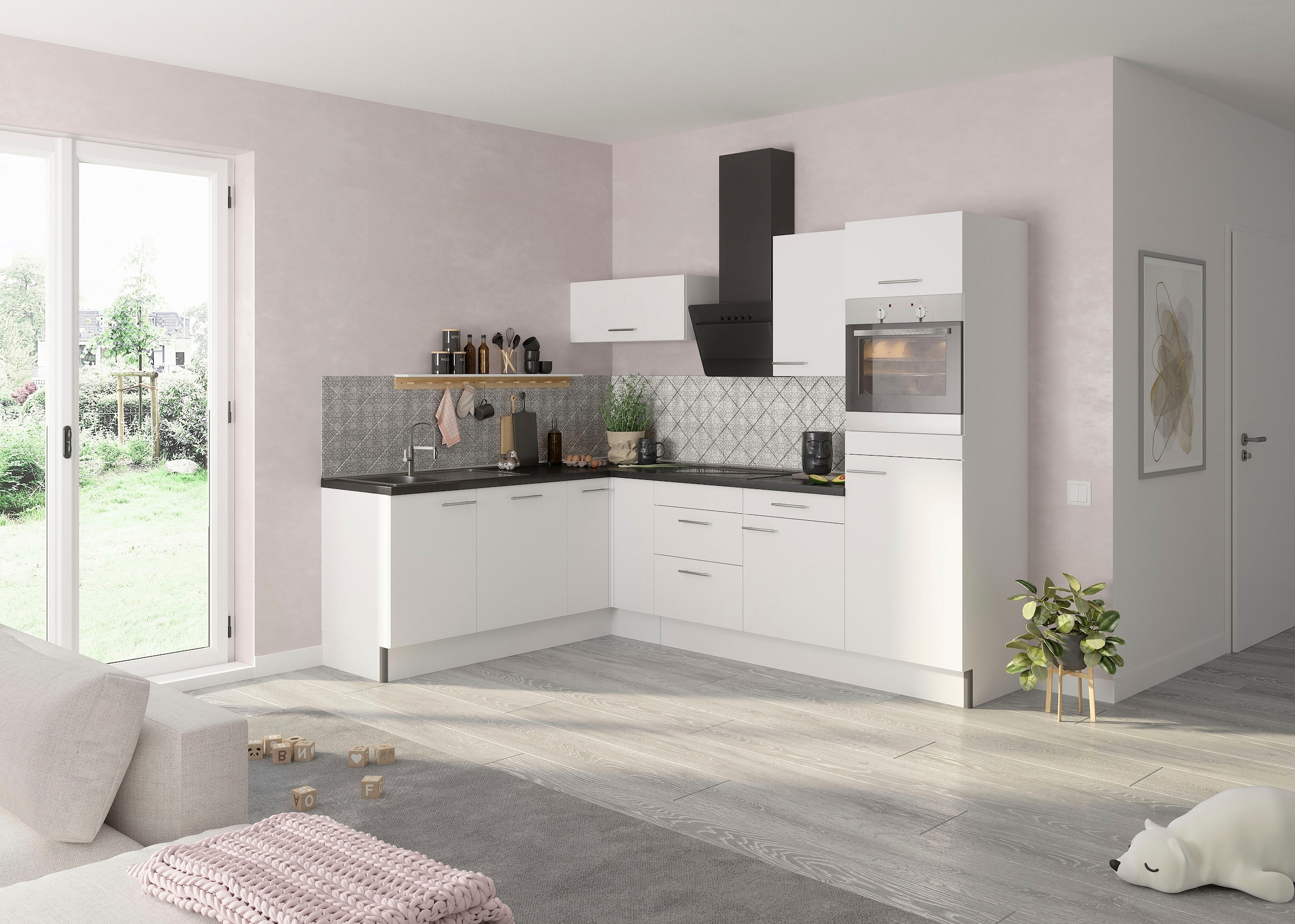 OPTIFIT Küche »Klara«, 200 x 270 cm breit, wahlweise mit E-Geräten