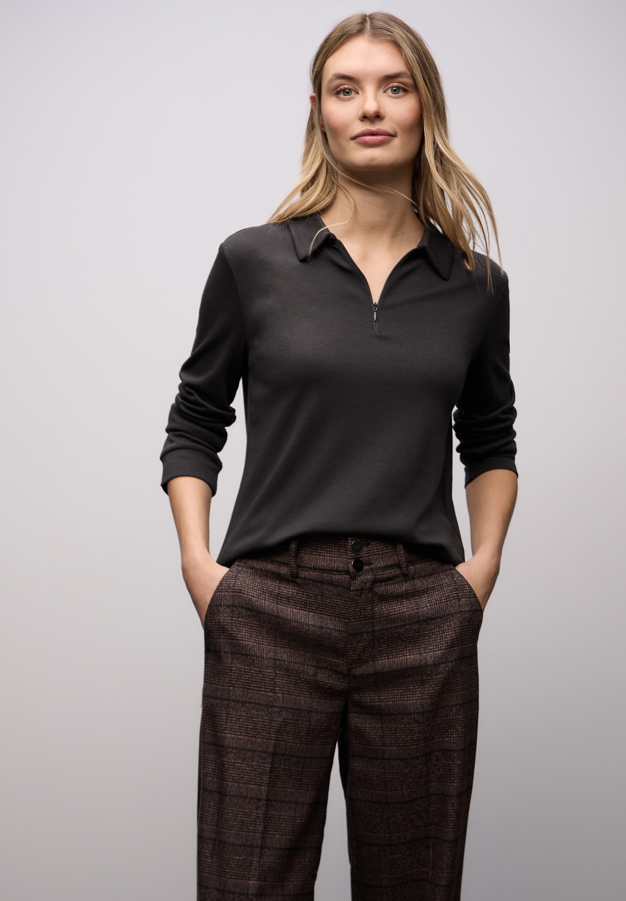 STREET ONE Poloshirt mit Zipper