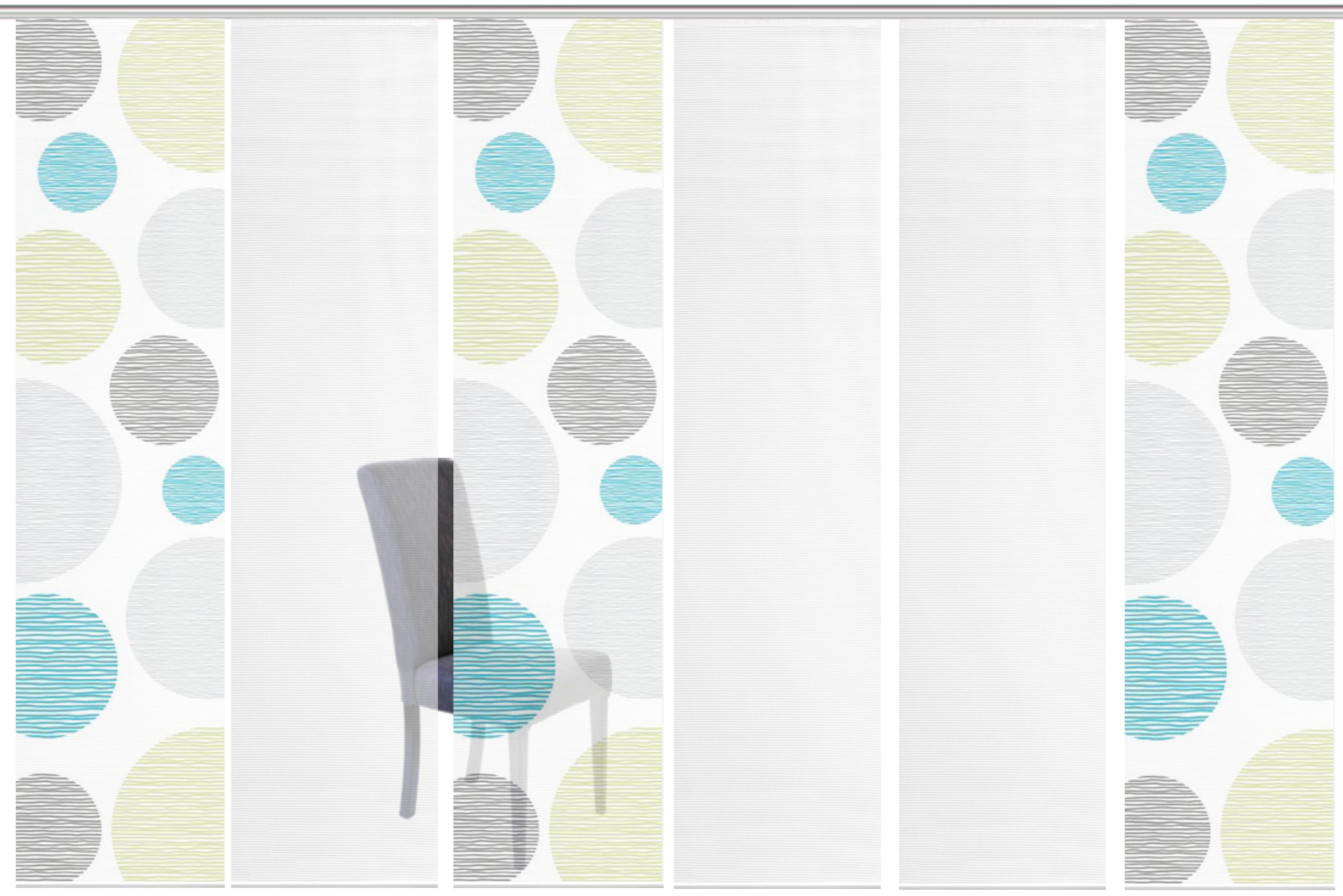 Thumbnail - Vision S Schiebegardine "6ER SET BORDEN" Paneelwagen 6 Stk. tlg. HxB: 260x60, Schiebevorhang 6er Set Digitaldruck