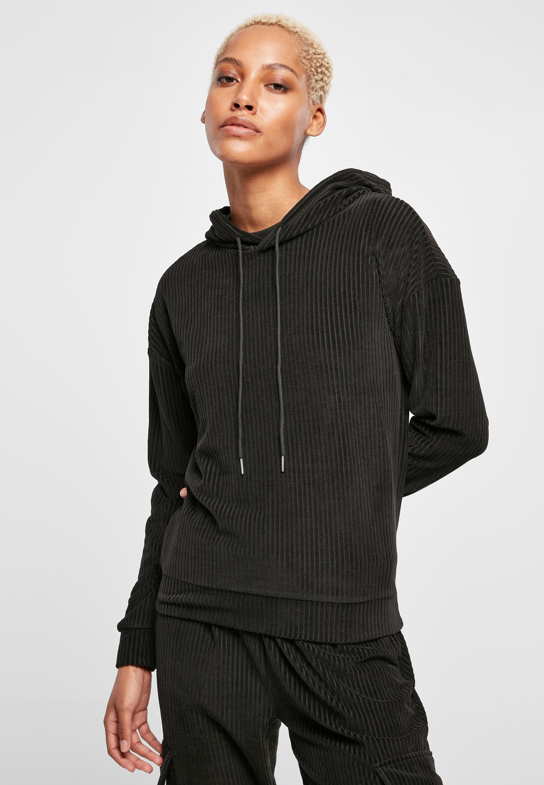 URBAN CLASSICS Kapuzenpullover »Urban Classics Damen Ladies Velvet Rib Hoody«, (1 tlg.)