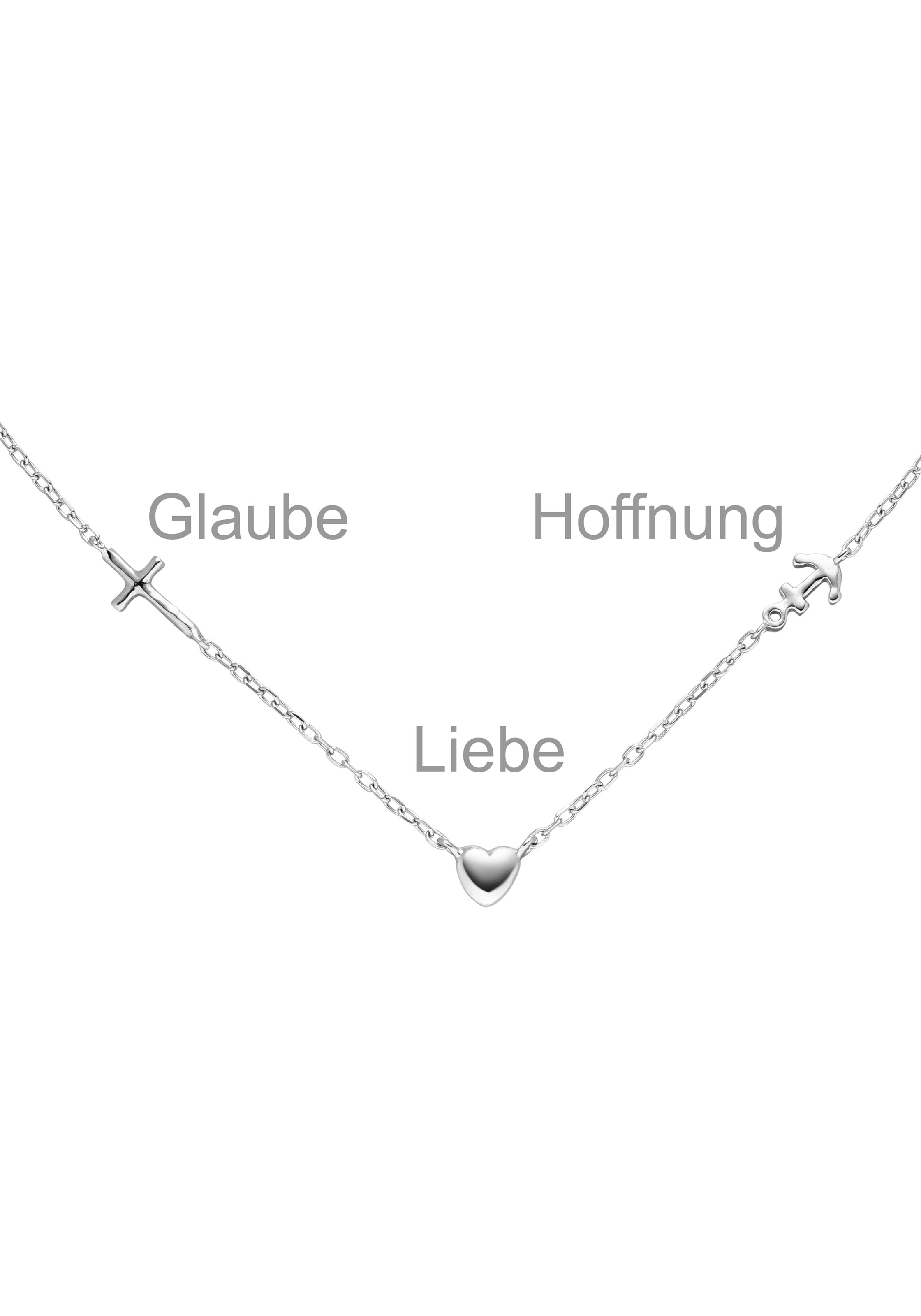 JOBO Collier »Glaube Liebe Hoffnung« 925 Silber 43 cm