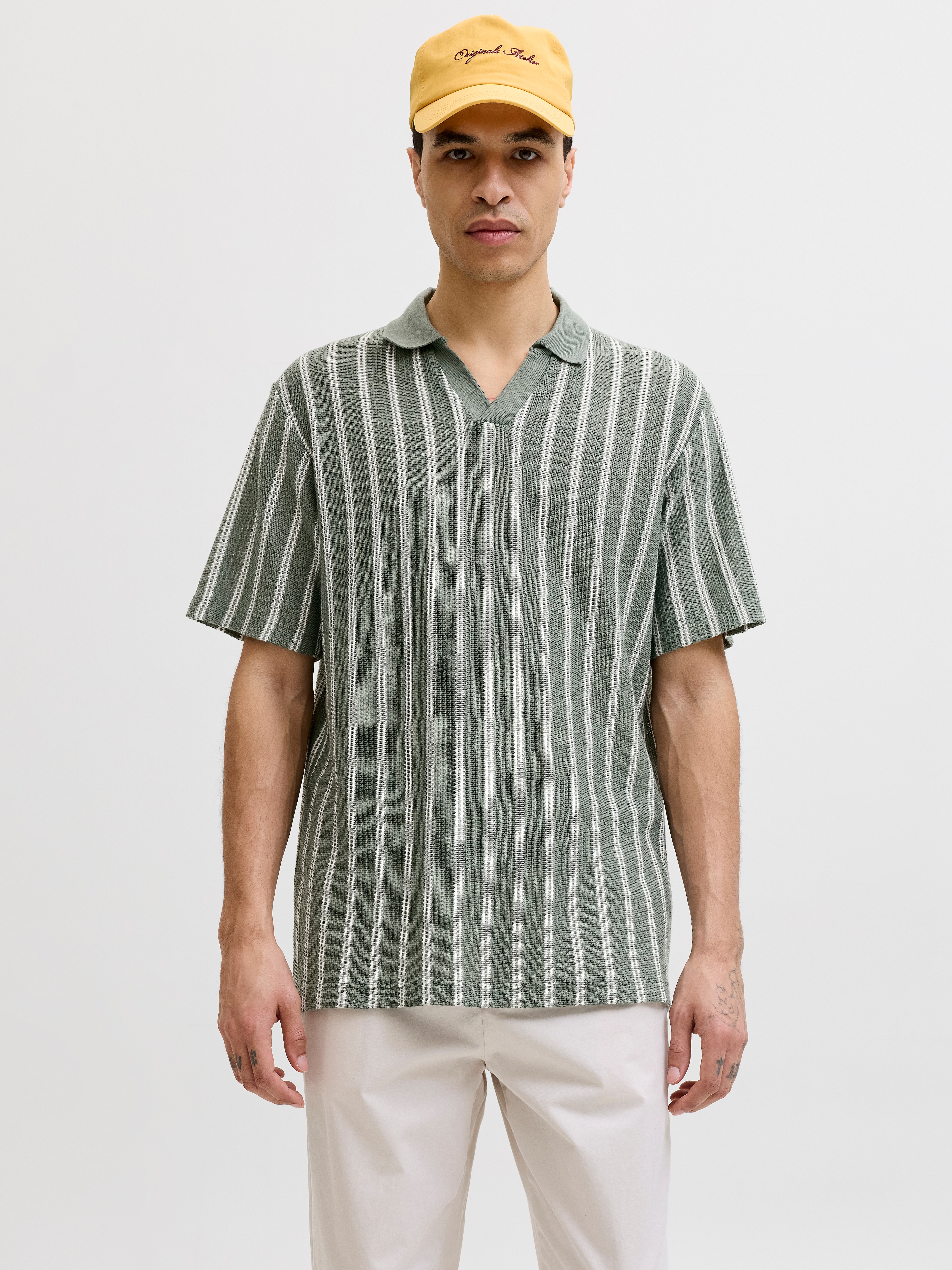 Jack & Jones Poloshirt "JPRBLUHARRY SS SPLIT NECK POLO SN" Baumwollmischung, regular fit