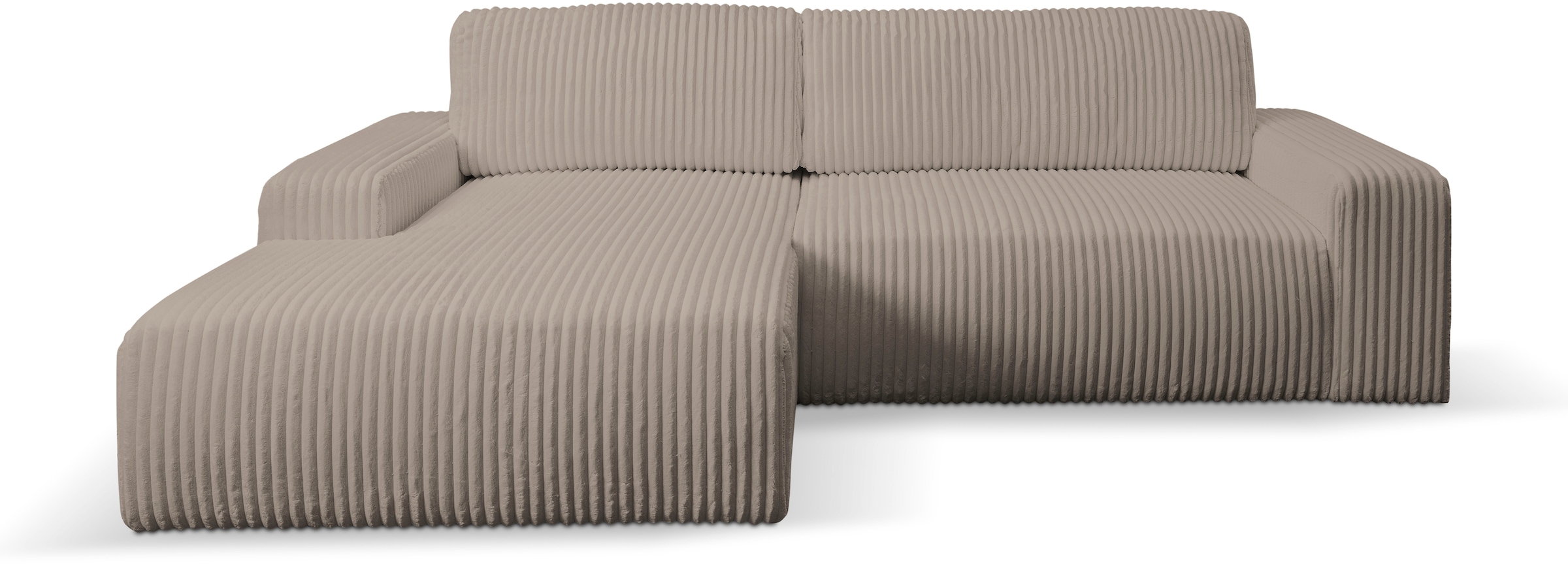 WERK2 Ecksofa »Hugo-L L-Form«, Design Ecksofa in Cord mit Schlaffunktion & Bettkasten