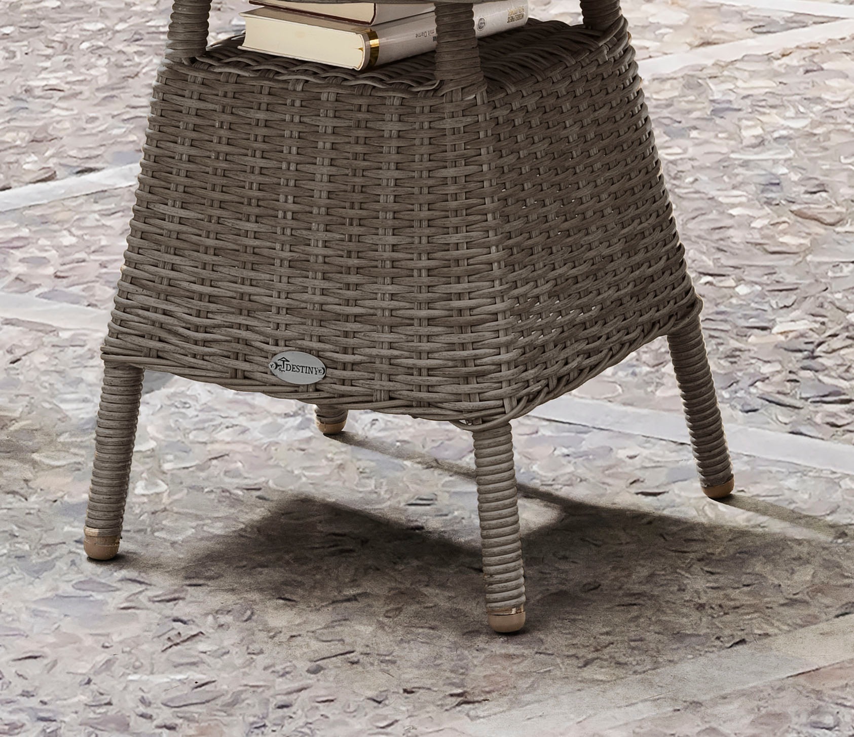 Destiny Gartentisch »MALAGA«, Ø: 60cm x H: 55cm, Aluminium, Polyrattan