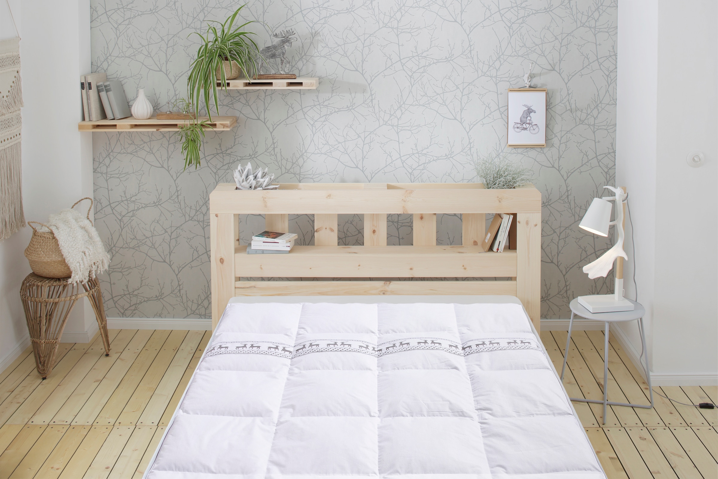 OTTO home Daunenbettdecke "Sorsele, Bettdecke 135x200 cm, 155x220 cm und weitere Größen" warm Füllung 60% Daunen & 40% Federn Bezug Baumwolle 1 Stk. tlg. Bettdecken, Sommer, Winter, 4 Jahreszeiten, Decke, Made in Germany