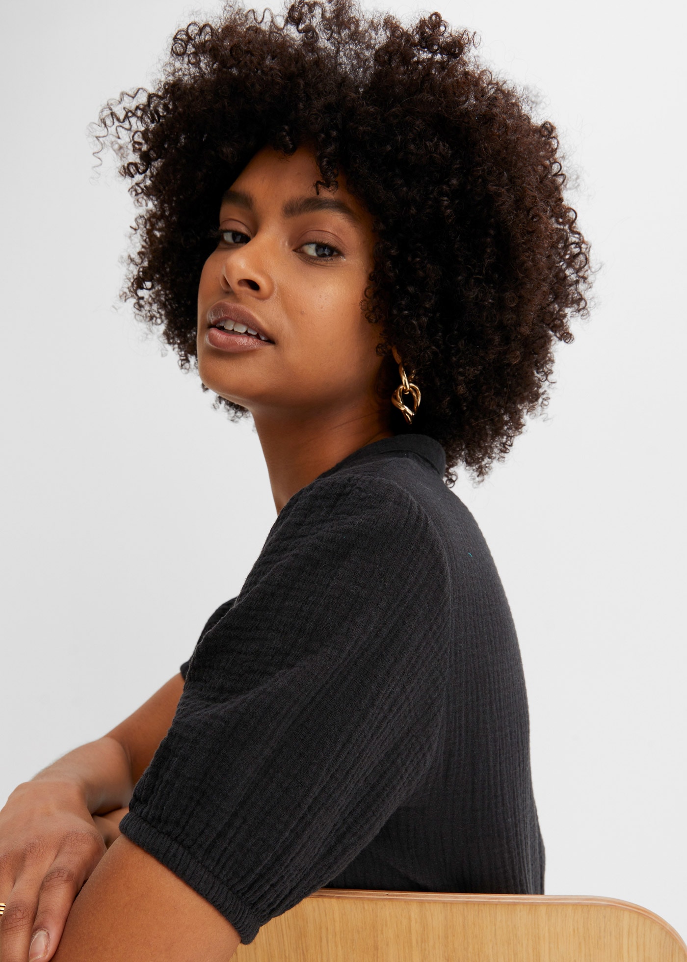 bonprix Minikleid für Frühjahrs- und Sommertage, aus Baumwolle, aus Musselin-Material