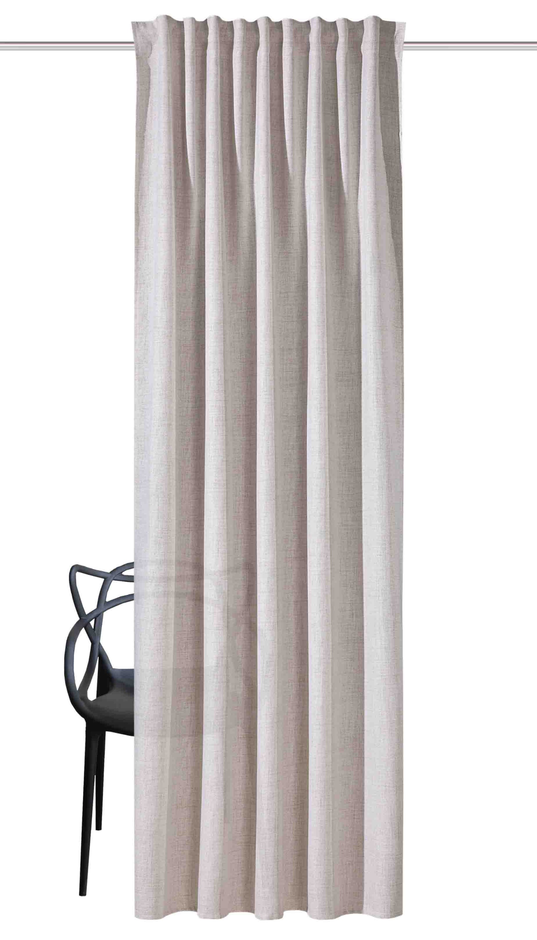 Thumbnail - HOME WOHNIDEEN Vorhang "HADINA" Multifunktionsband 1 Stk. tlg. Kombibandschal Leinenstruktur/Raumhoch