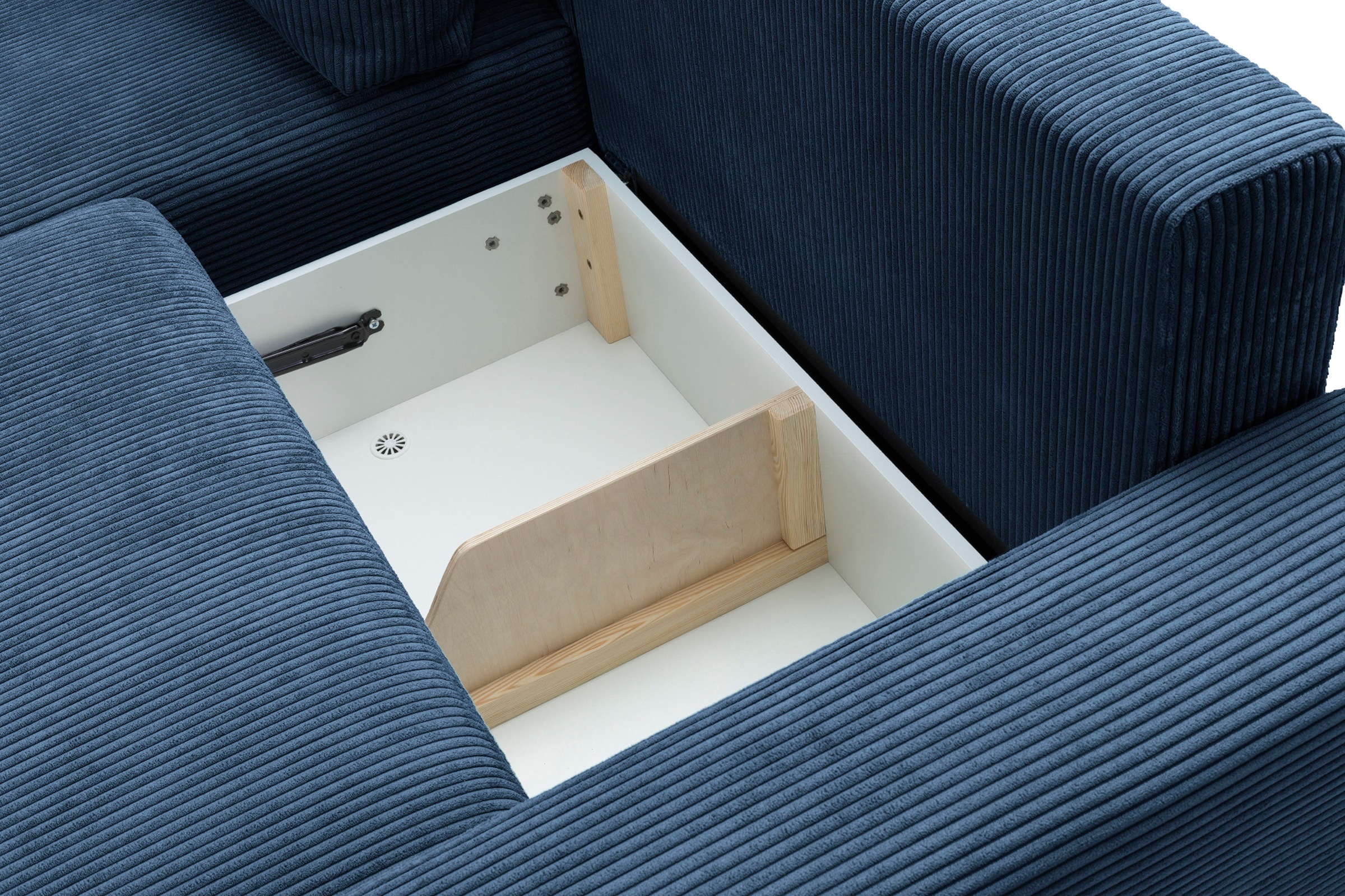 exxpo - sofa fashion Ecksofa »Orinoko, aktuelles Design und hoher Sitzkomfort, L-Form«, inkl. Bettfunktion und Bettkasten, schöne Farben im angesagten Cord