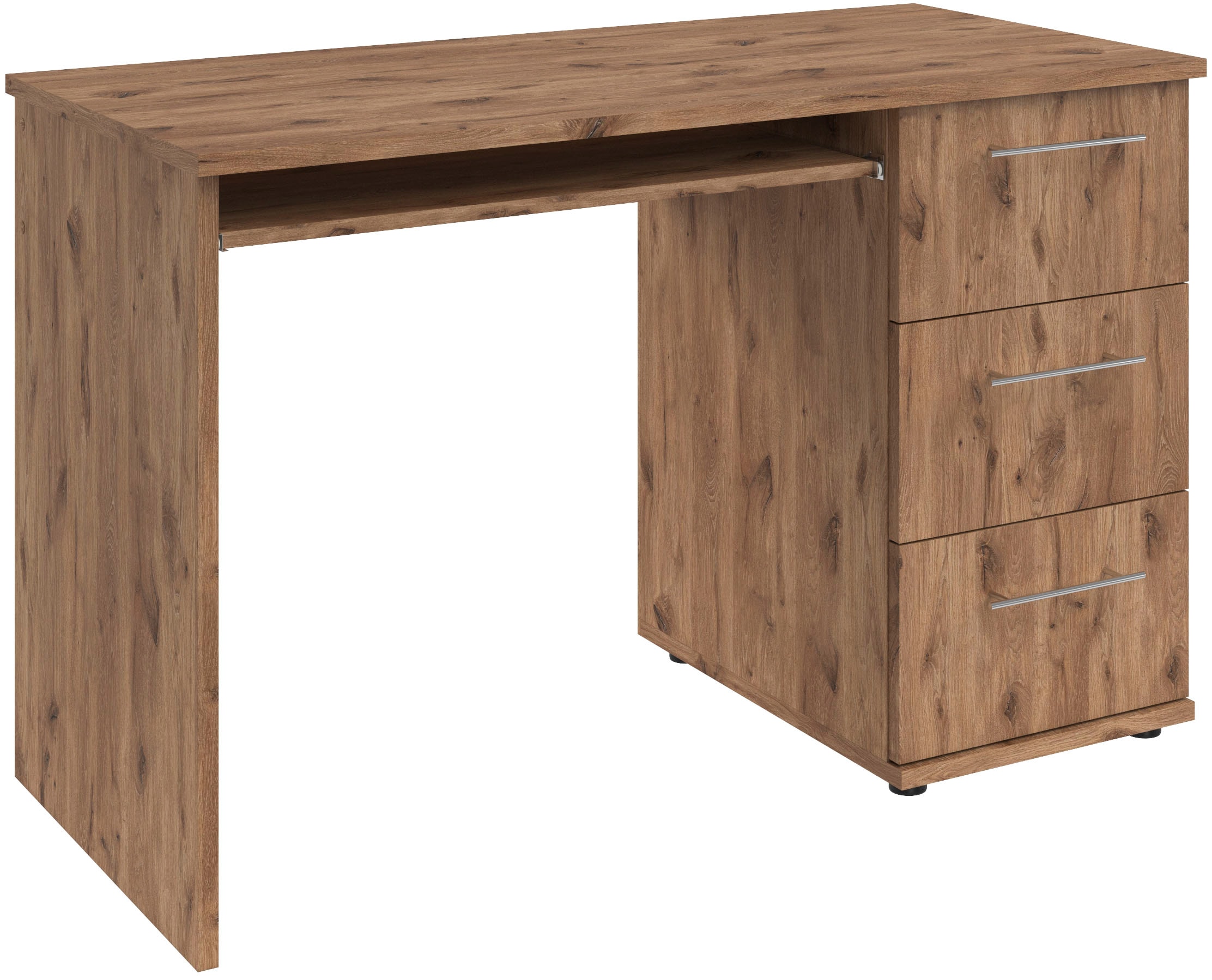 VOGL Möbelfabrik Schreibtisch »Tobi, optional mit Tastaturauszug,«, mit 3 Schubkästen, Breite 115 cm, Made in Germany
