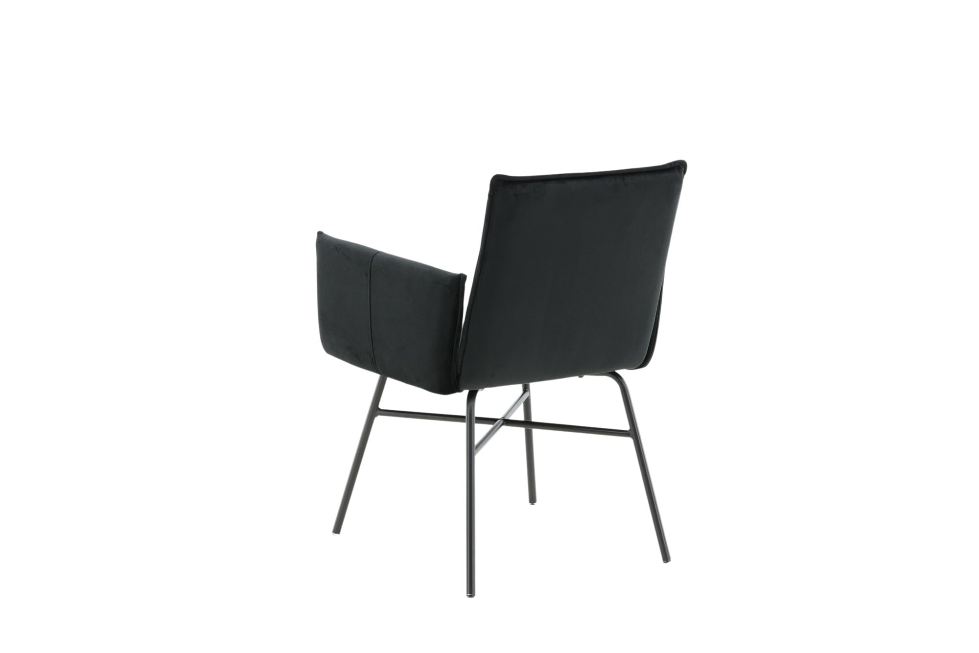 Venture Home Esszimmerstuhl »Petra, gepolsterter Esszimmerstuhl in elegantem Schwarz-Samt, 200 kg« () Polsterstuhl, weicher Bezug, schwarze Stahlbeine, nordisch