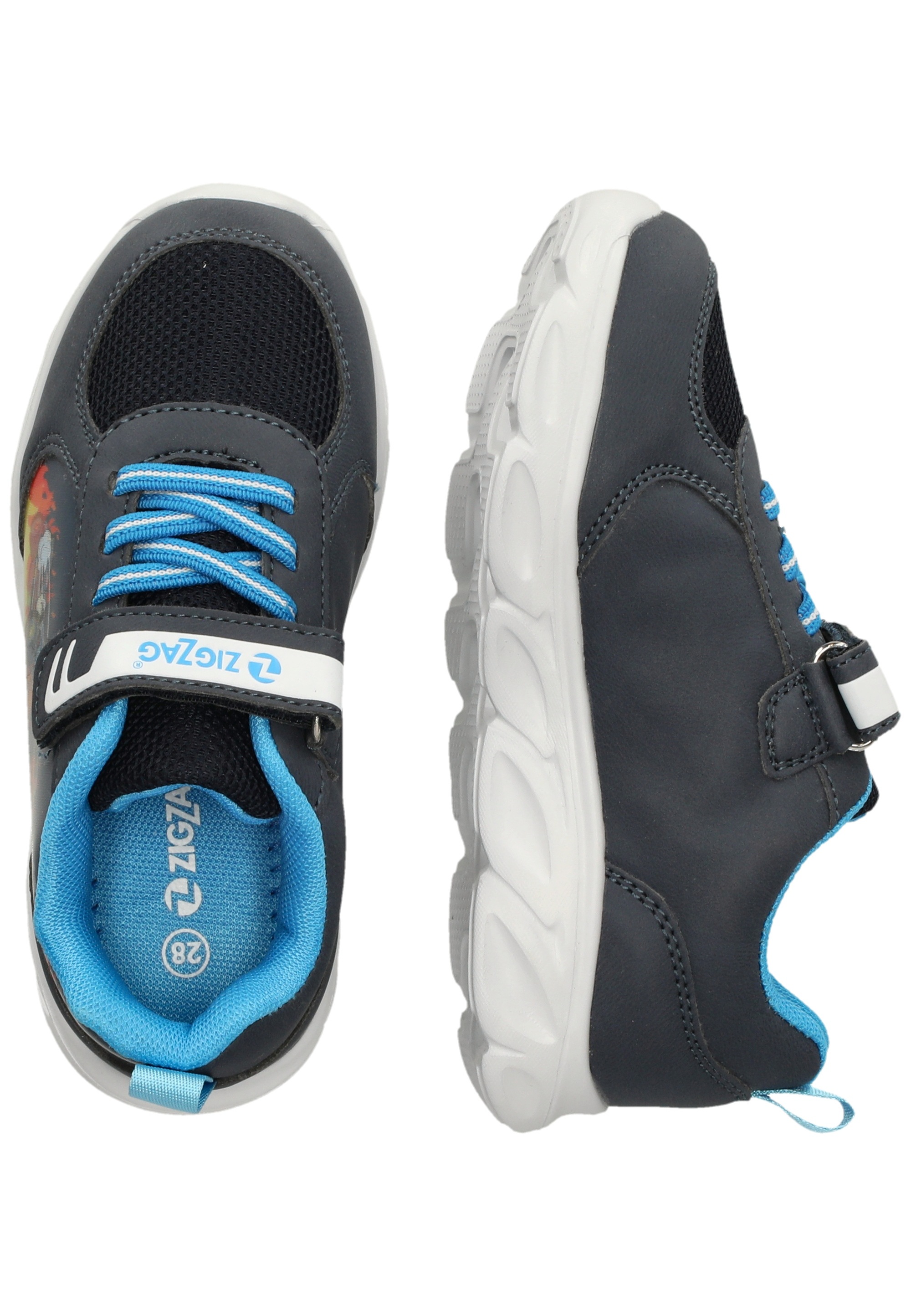 Klettschuh ZIGZAG "Siero", Mädchen, Gr. 32, dunkelblau, blau, Polyurethane, Schuhe Klettschuh, mit eingebauten Lichtern 3