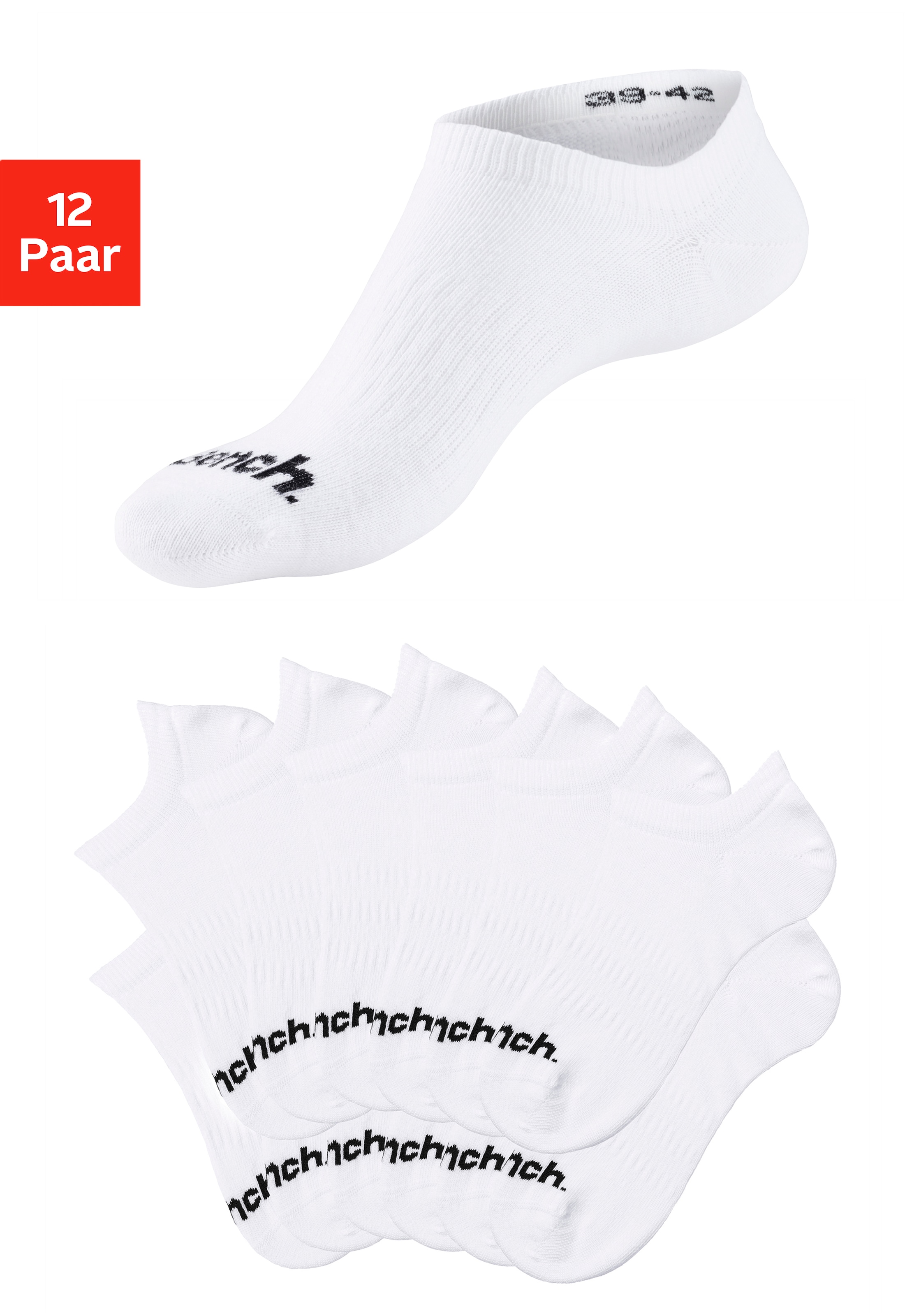 Bench. Sportsocken, (Packung, 12 Paar), Sneakersocken verschwinden im Schuh